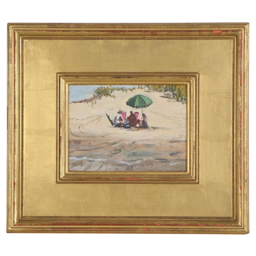 Oil Painting of Beach Scene "Plum Island," 2001