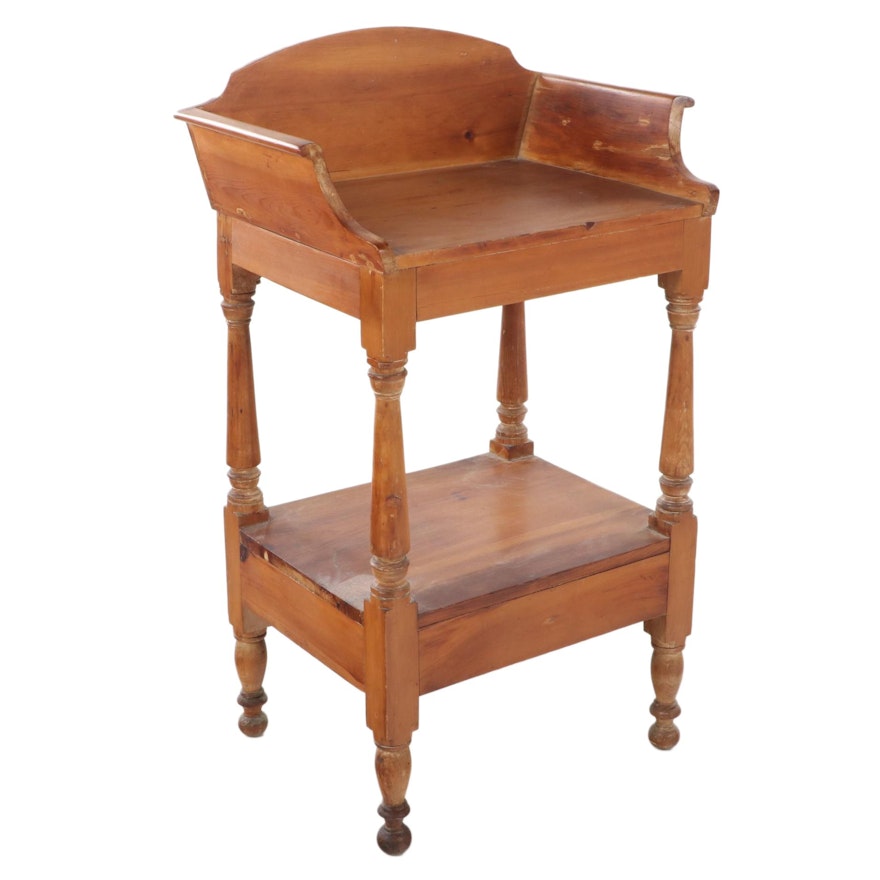 American Primitive Pine Washstand, 19th Century