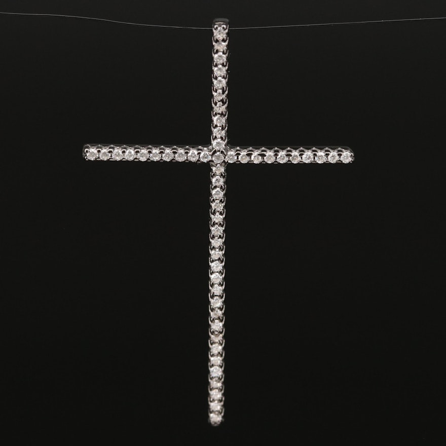 Sterling Cubic Zirconia Cross Pendant