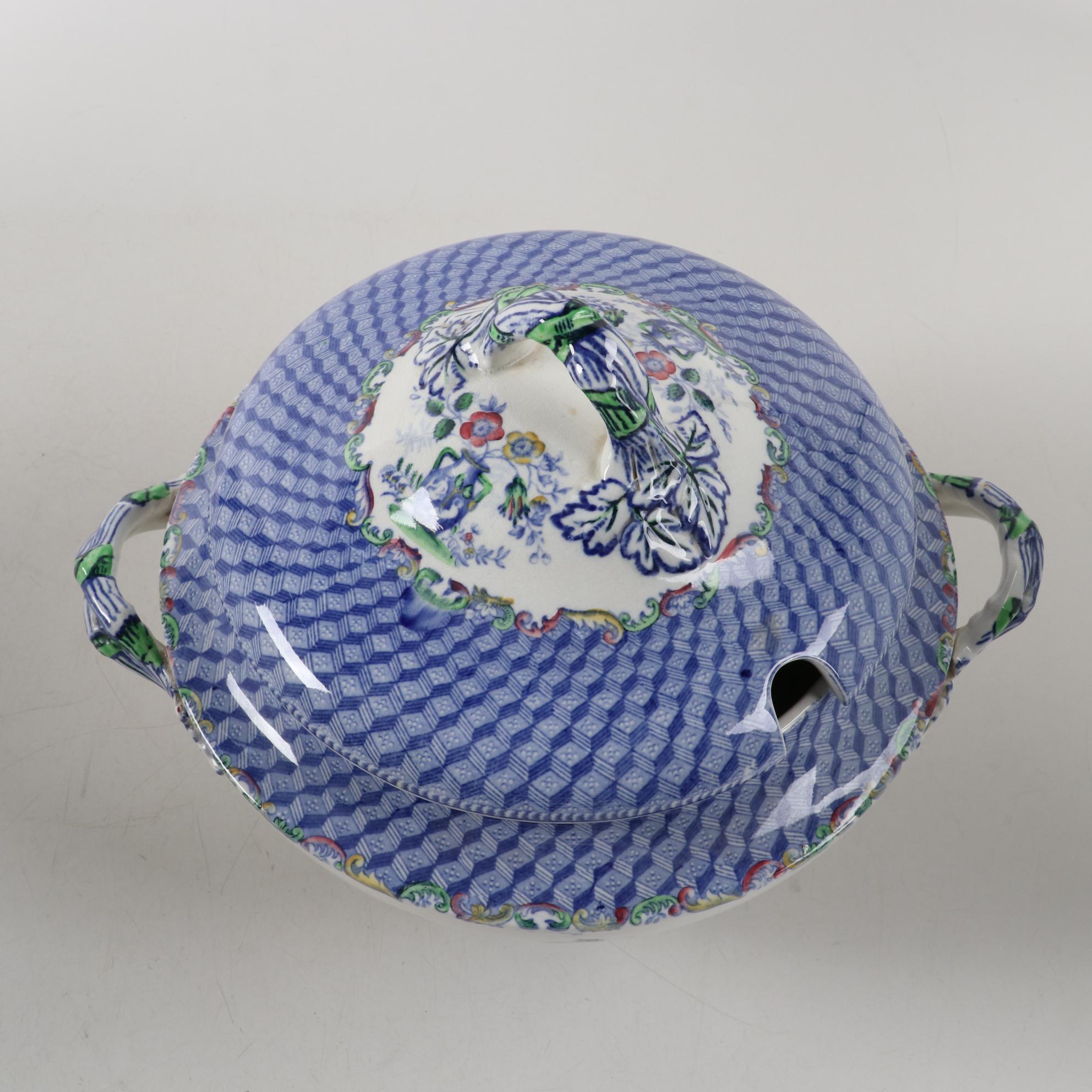 Copeland Spode "Portland Vase" Earthenware Tureen and Underplate