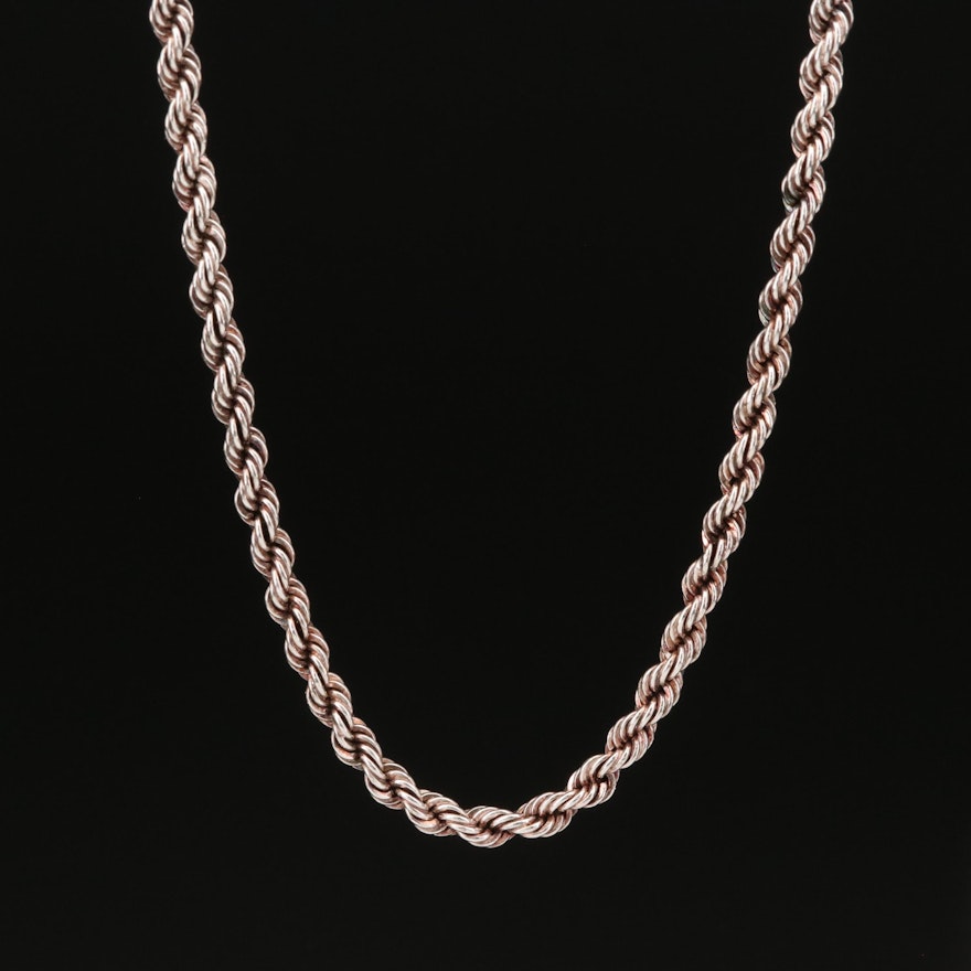 Sterling Silver Rope Chain Necklace