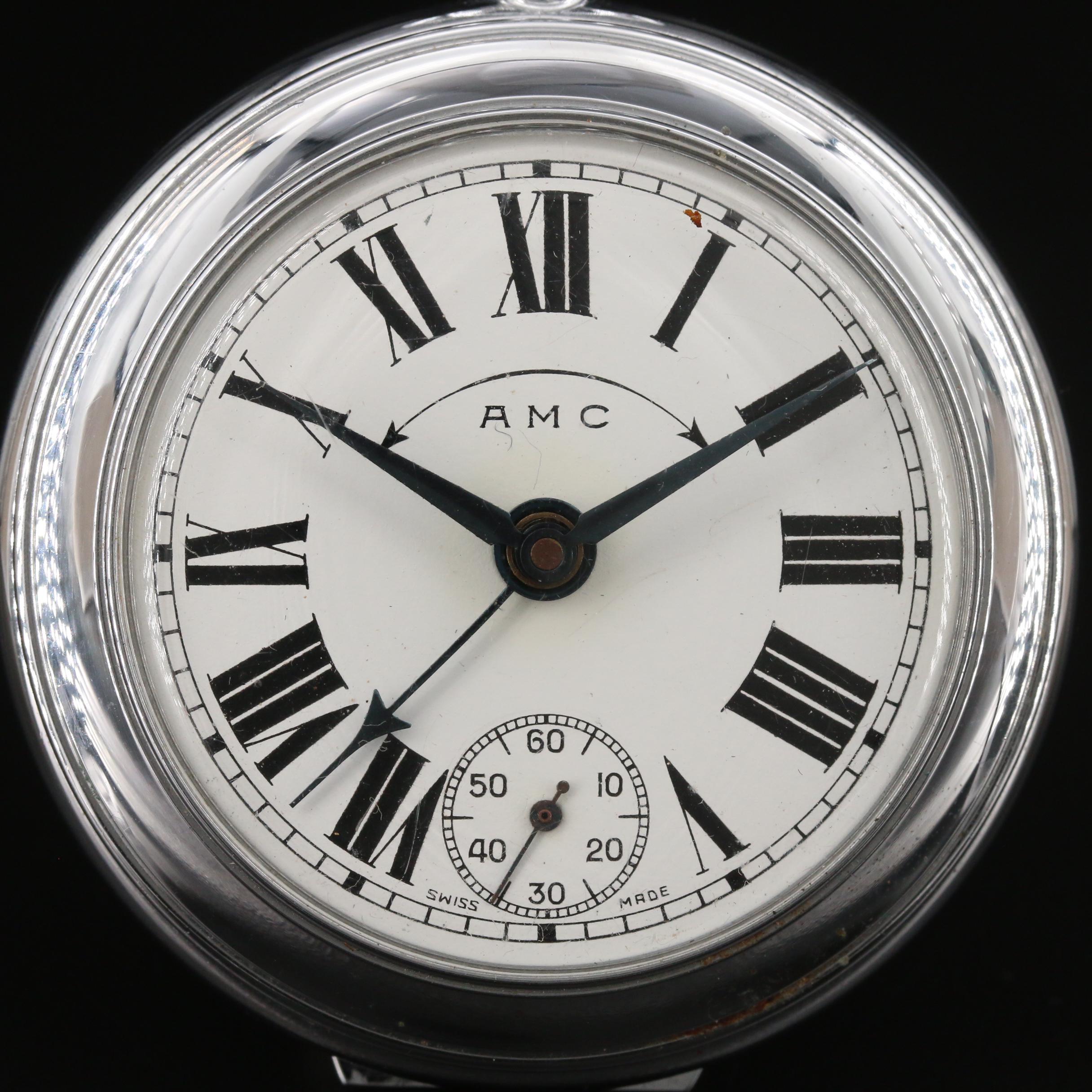 Vintage Swiss AMC Travel Alarm Clock