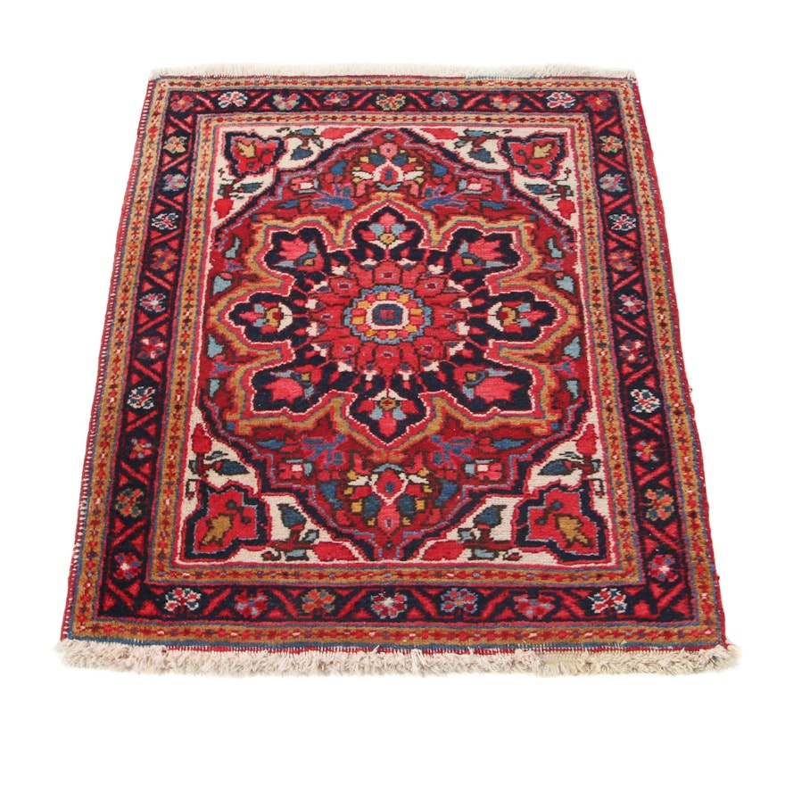 2'6 x 3'2 Hand-Knotted Persian Heriz Accent Rug, 1960s