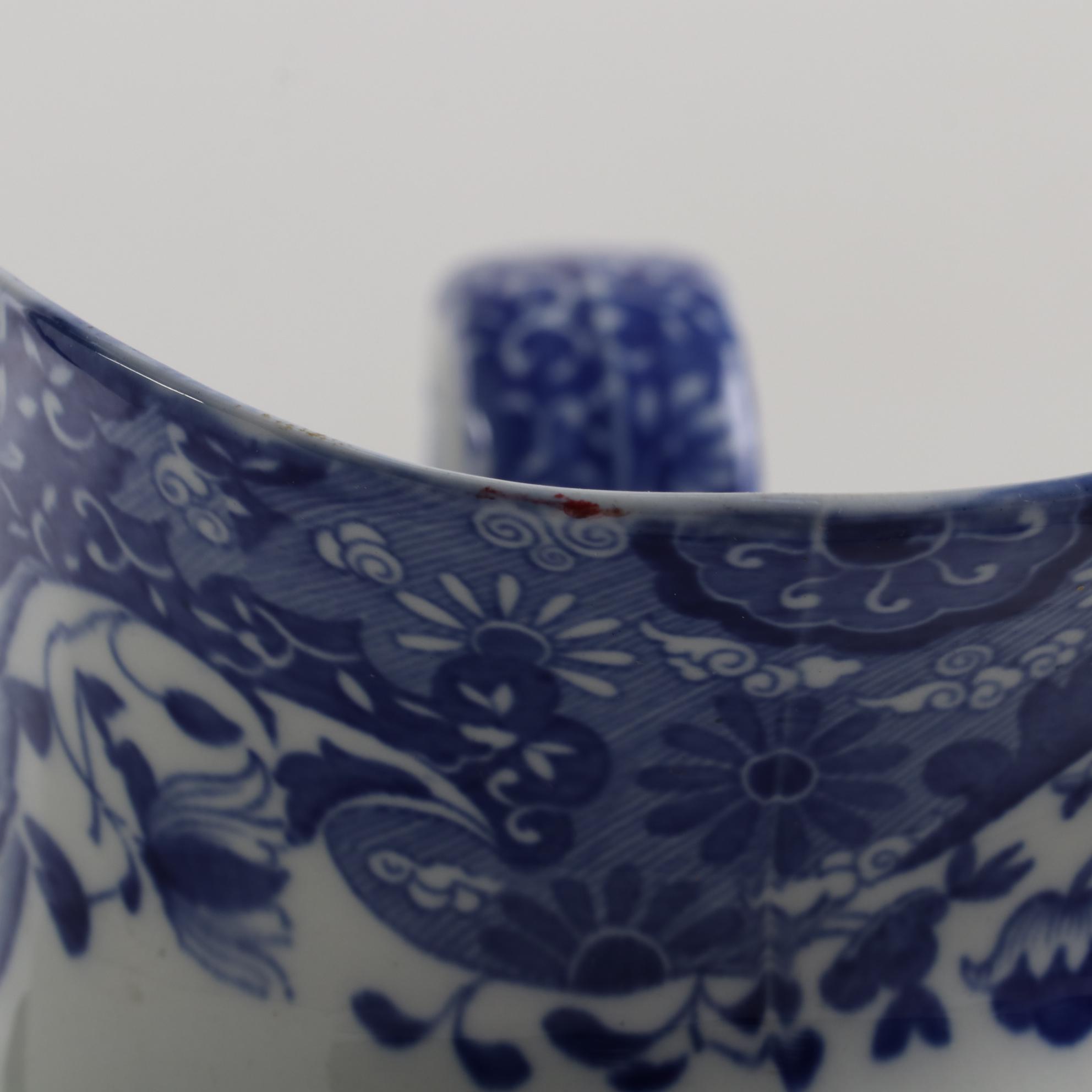 Copeland "Spode's Italian" Blue and White Transferware Pitcher, Early-Mid 20th C