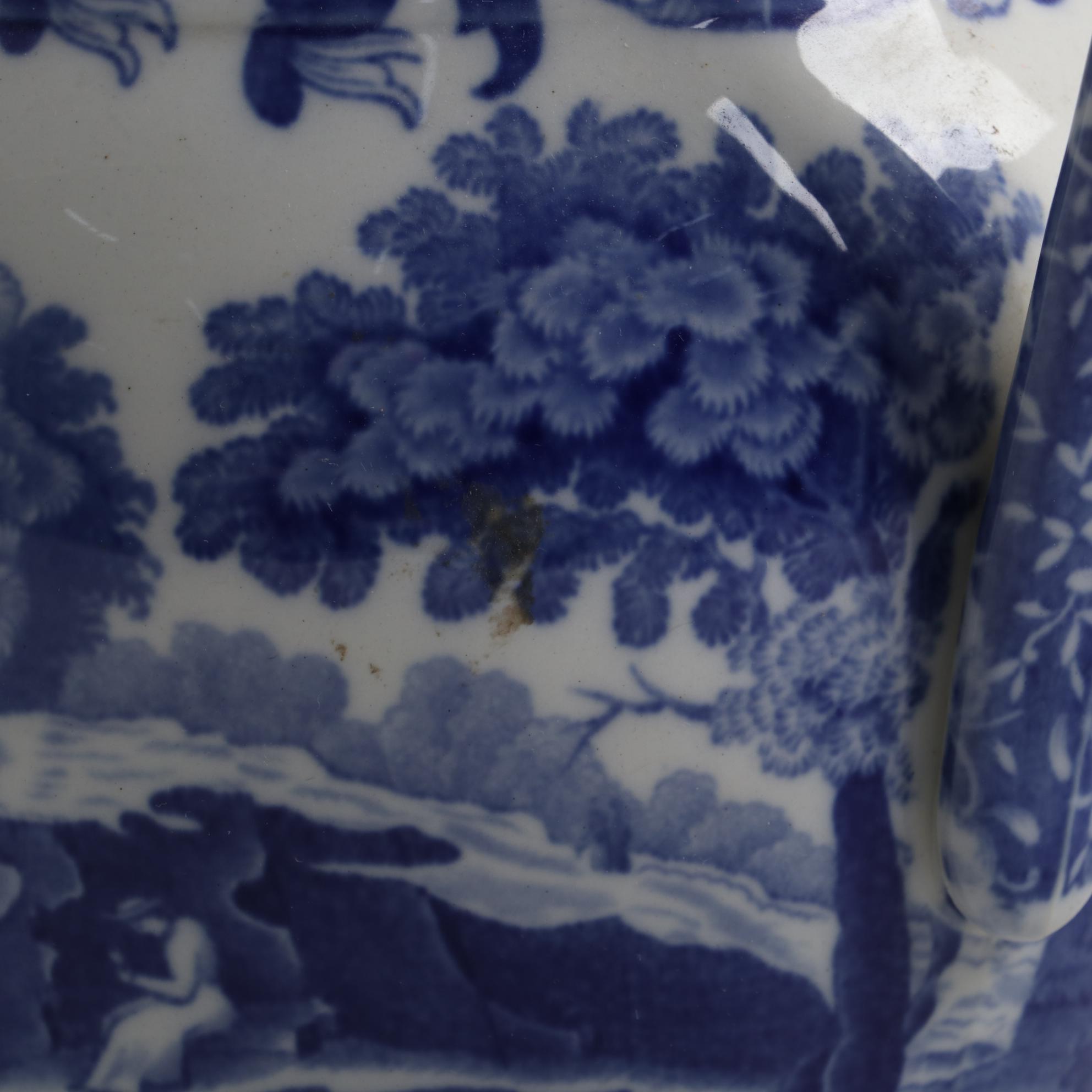 Copeland "Spode's Italian" Blue and White Transferware Pitcher, Early-Mid 20th C