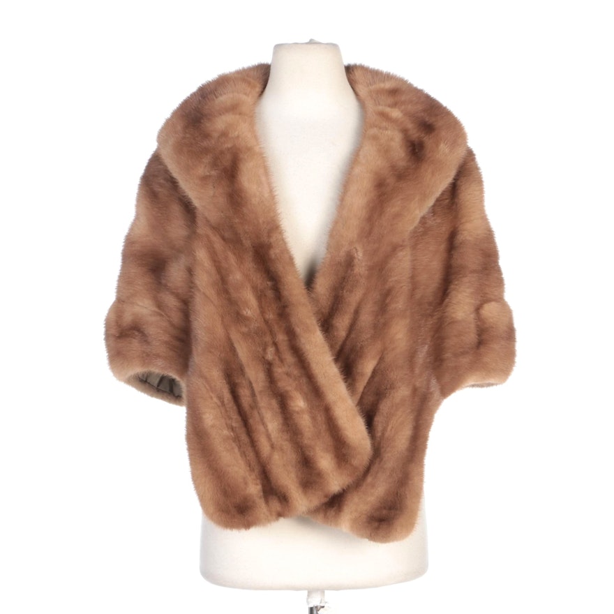 Blonde Mink Fur Stole for Schimmel Furs