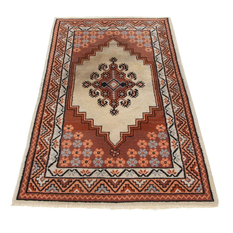 3'4 x 6'2 Hand-Knotted Moroccan Area Rug, 1980s