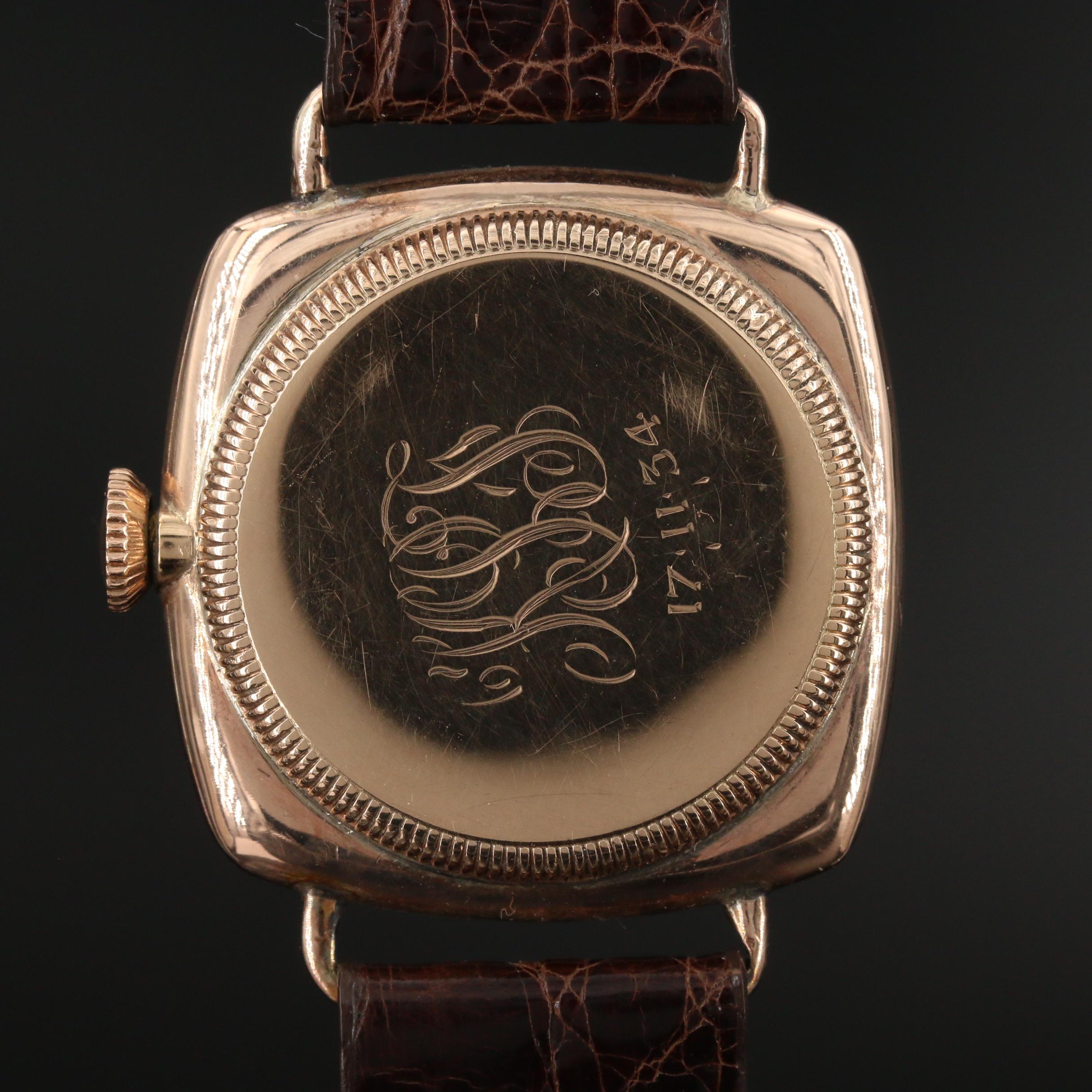 Rolex Oyster 9K Rose Gold Prima Stem Wind Watch