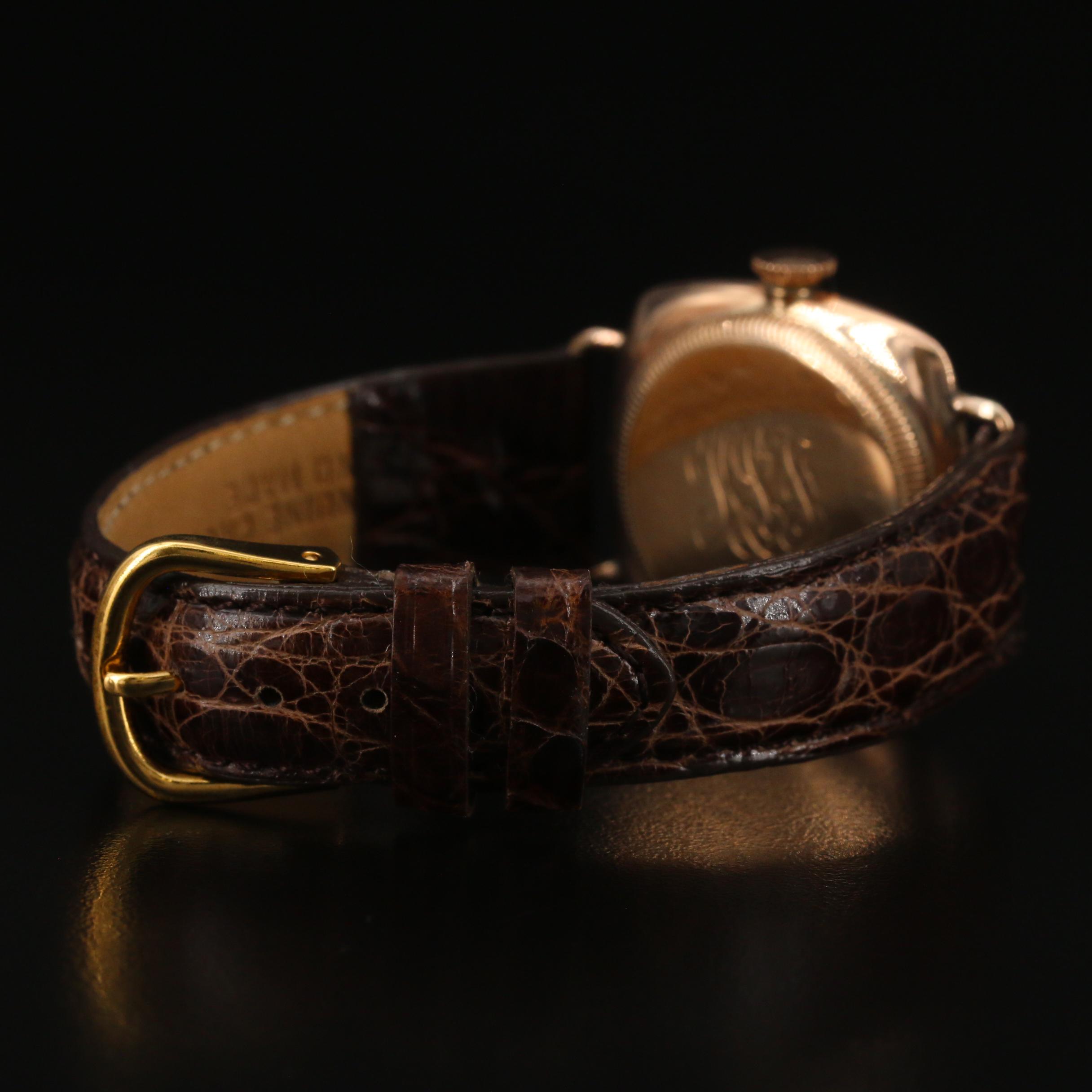 Rolex Oyster 9K Rose Gold Prima Stem Wind Watch