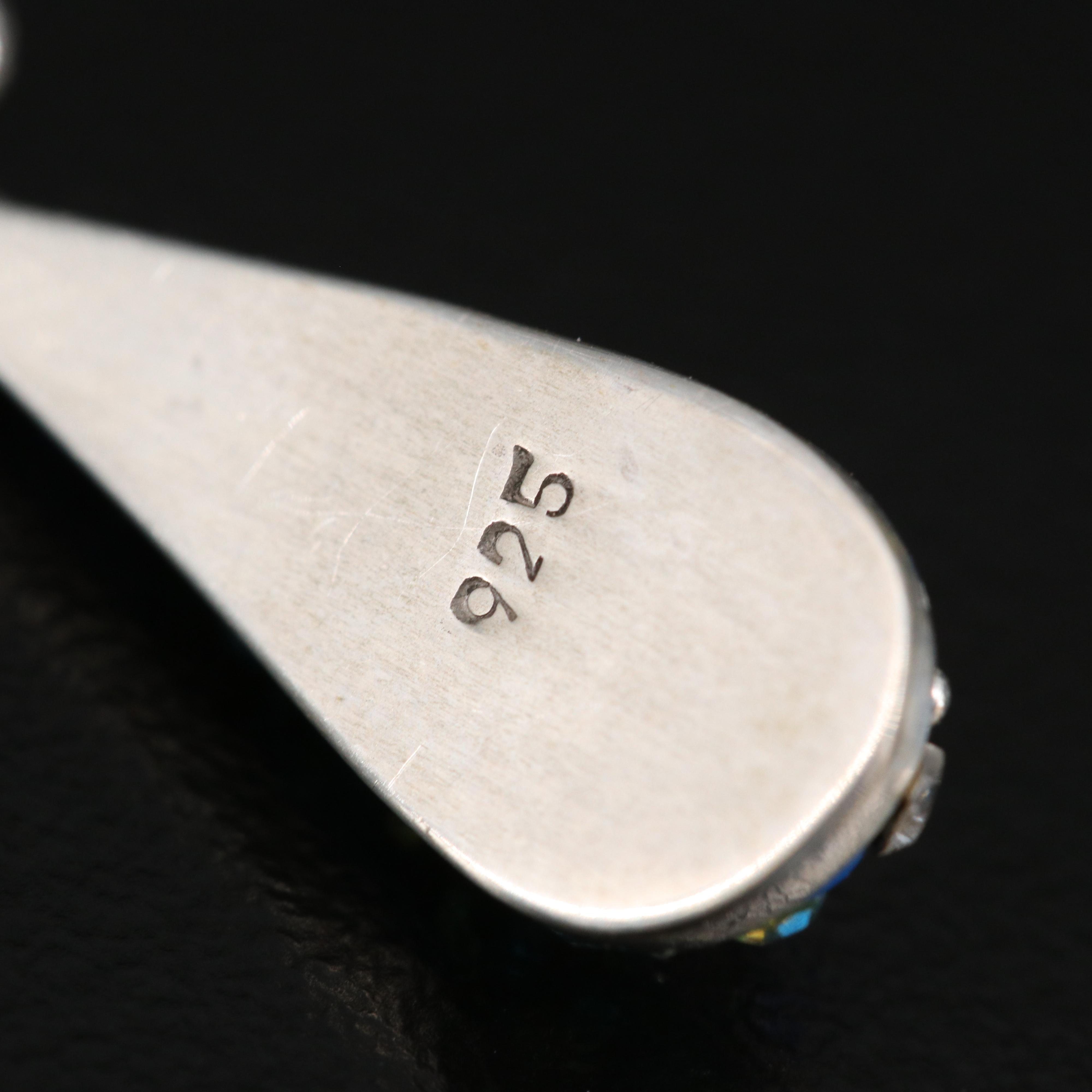 Sterling Silver Rhinestone Drop Earrings