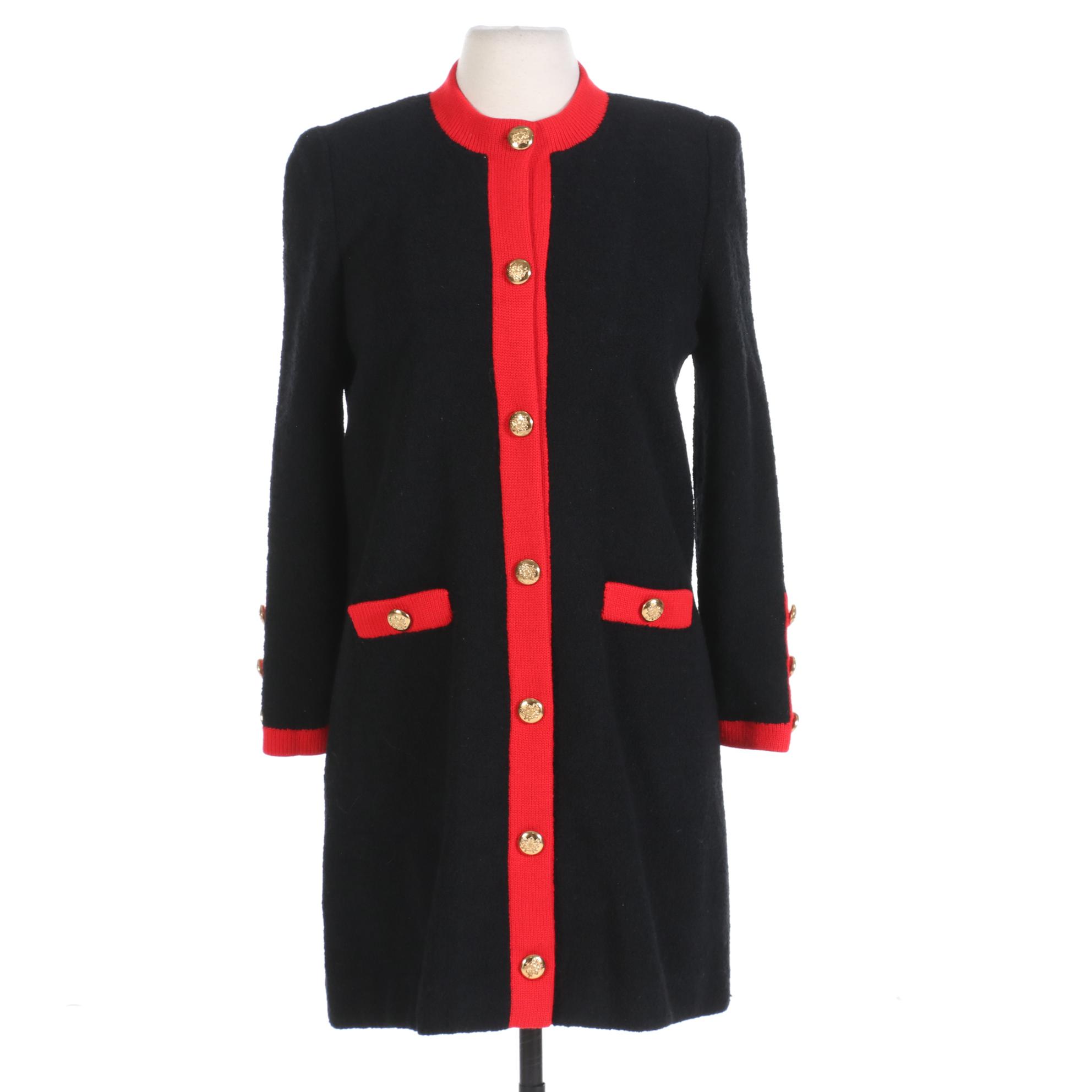 Adolfo New York for Neiman-Marcus Bouclé Wool Sweater Coat