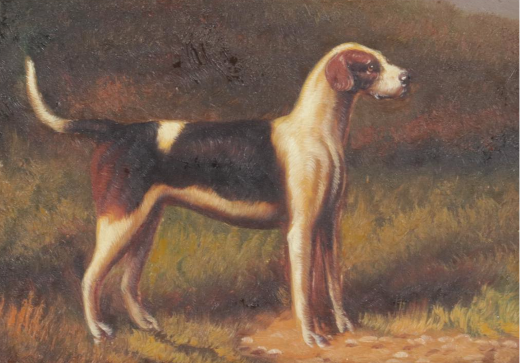 Oil Painting of Hunting Dog