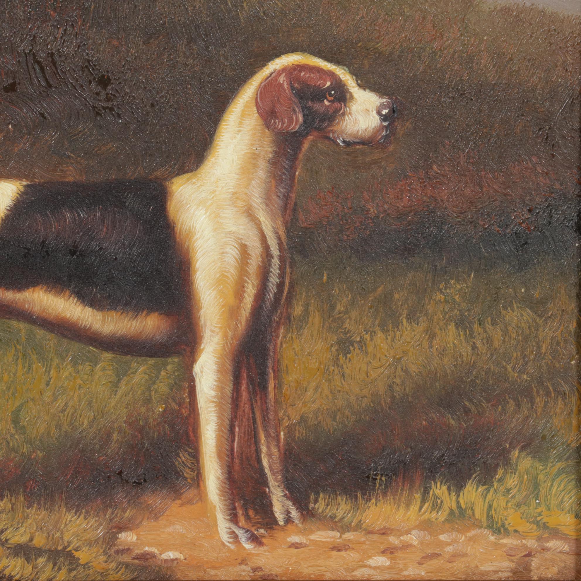Oil Painting of Hunting Dog