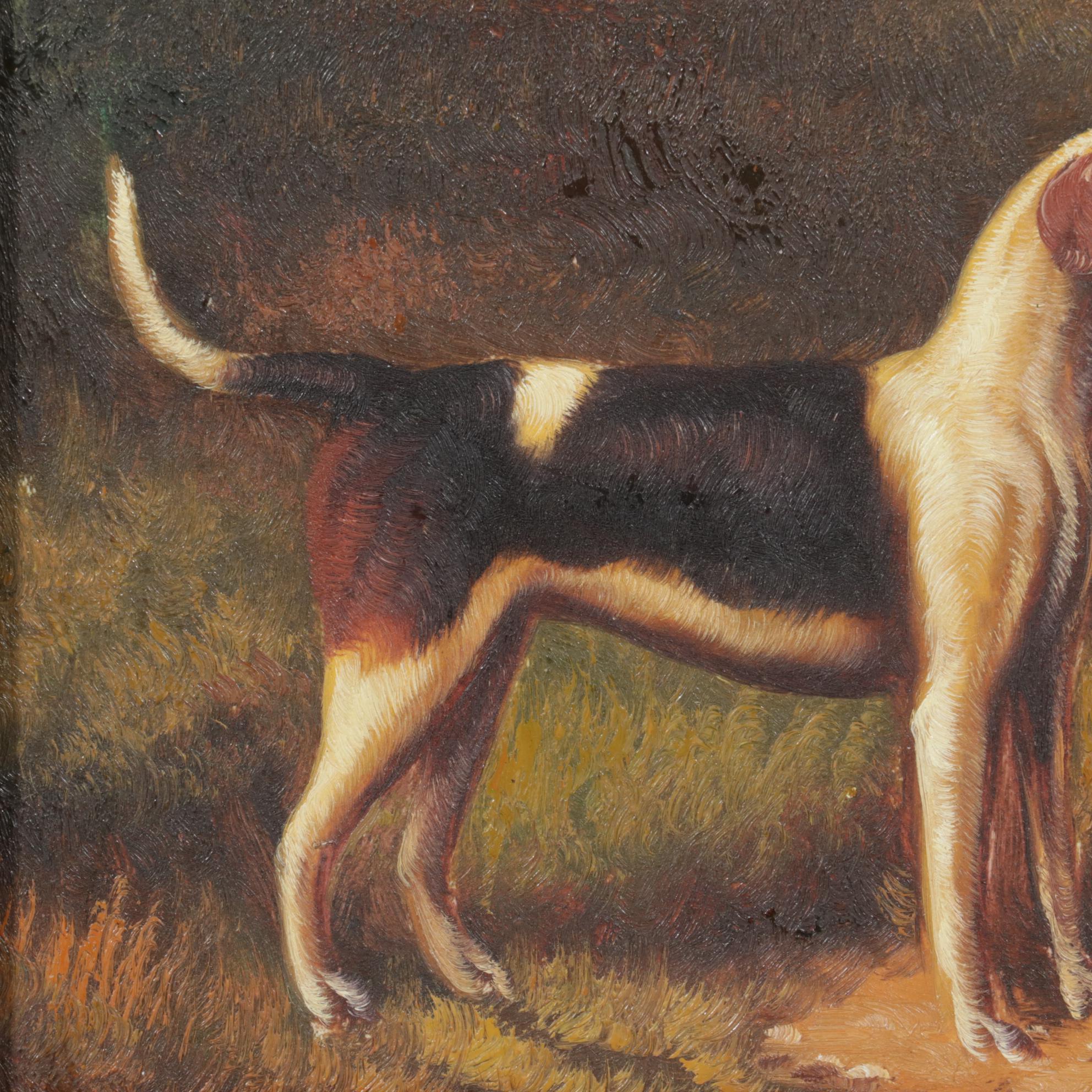 Oil Painting of Hunting Dog