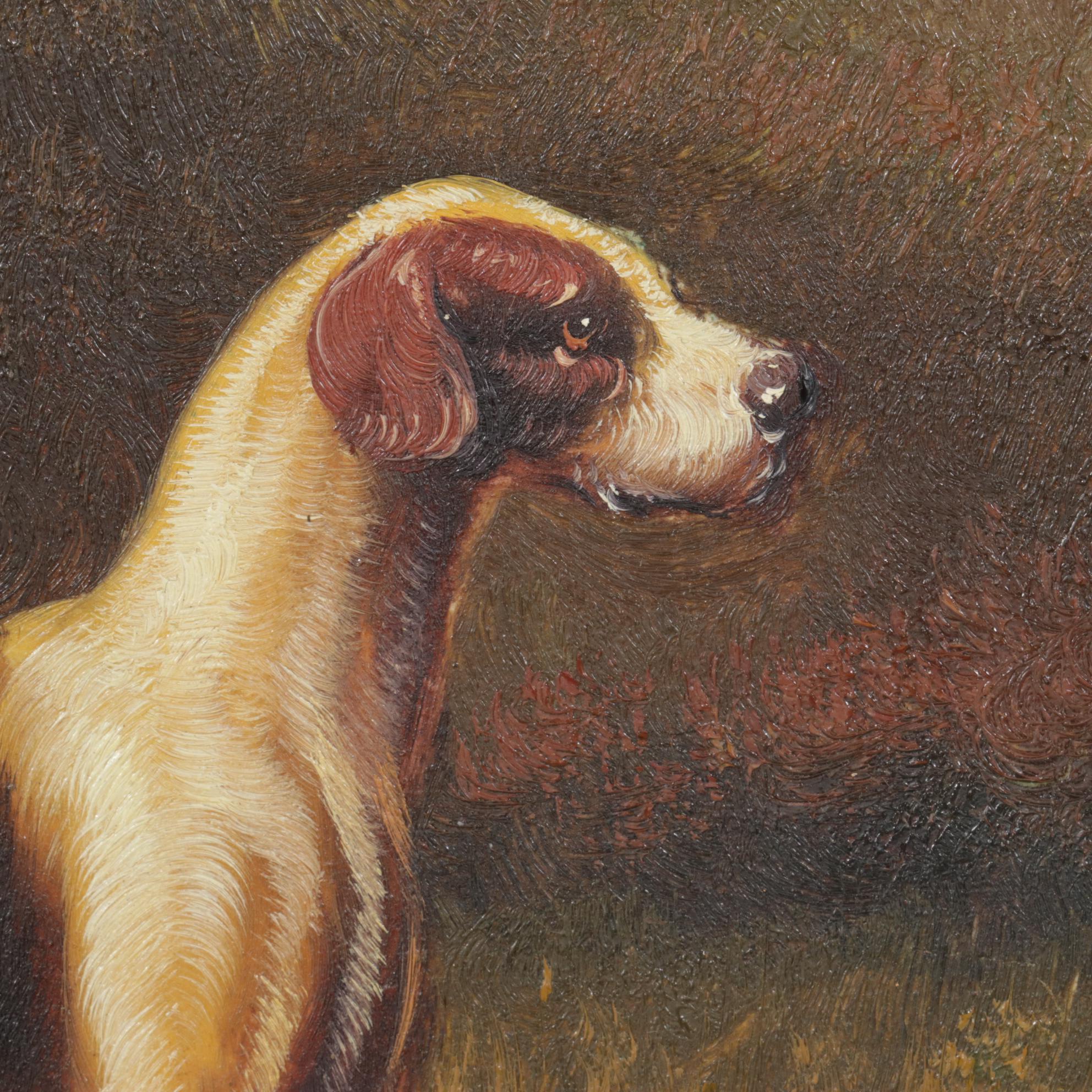 Oil Painting of Hunting Dog