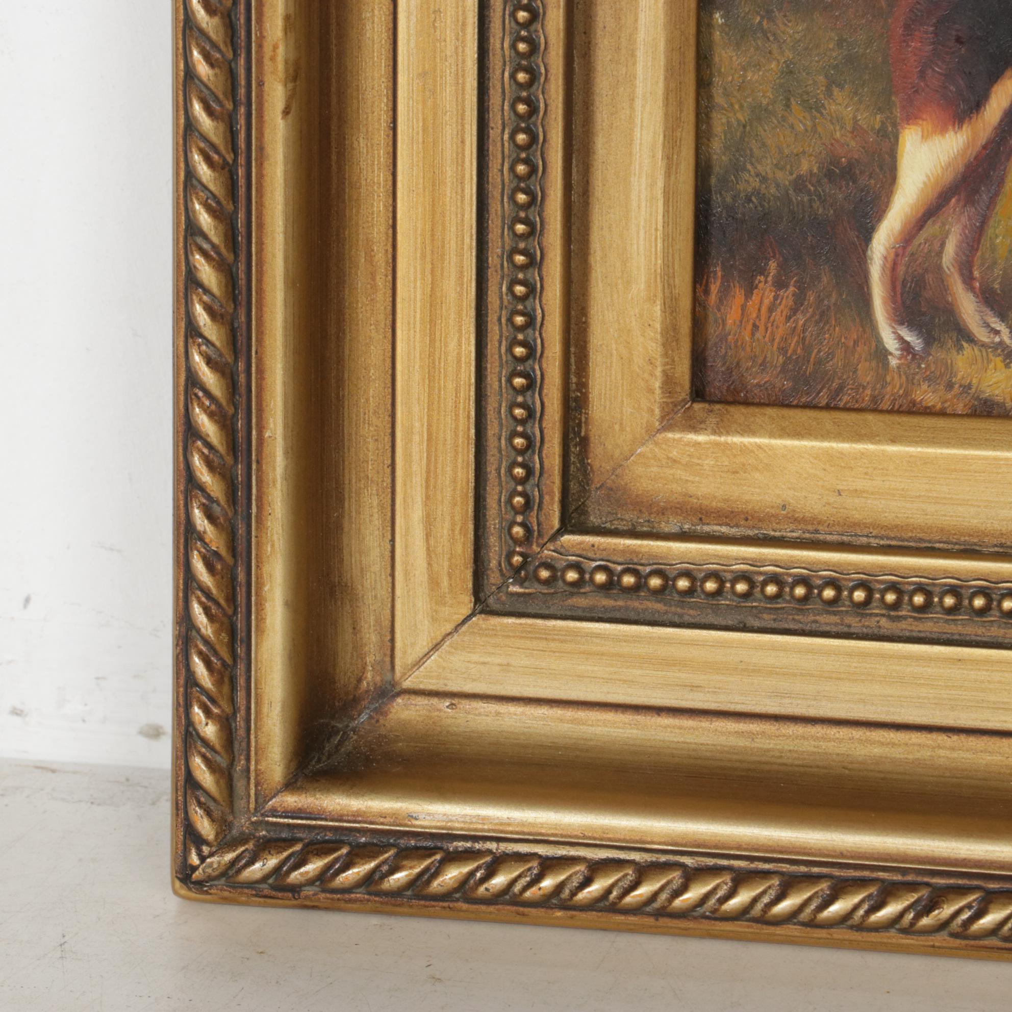 Oil Painting of Hunting Dog