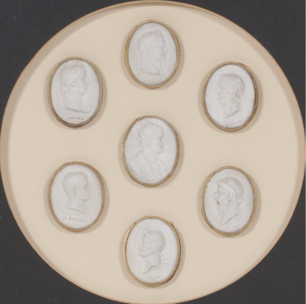 Plaster Intaglio Portrait Medallions, Mid 19th Century