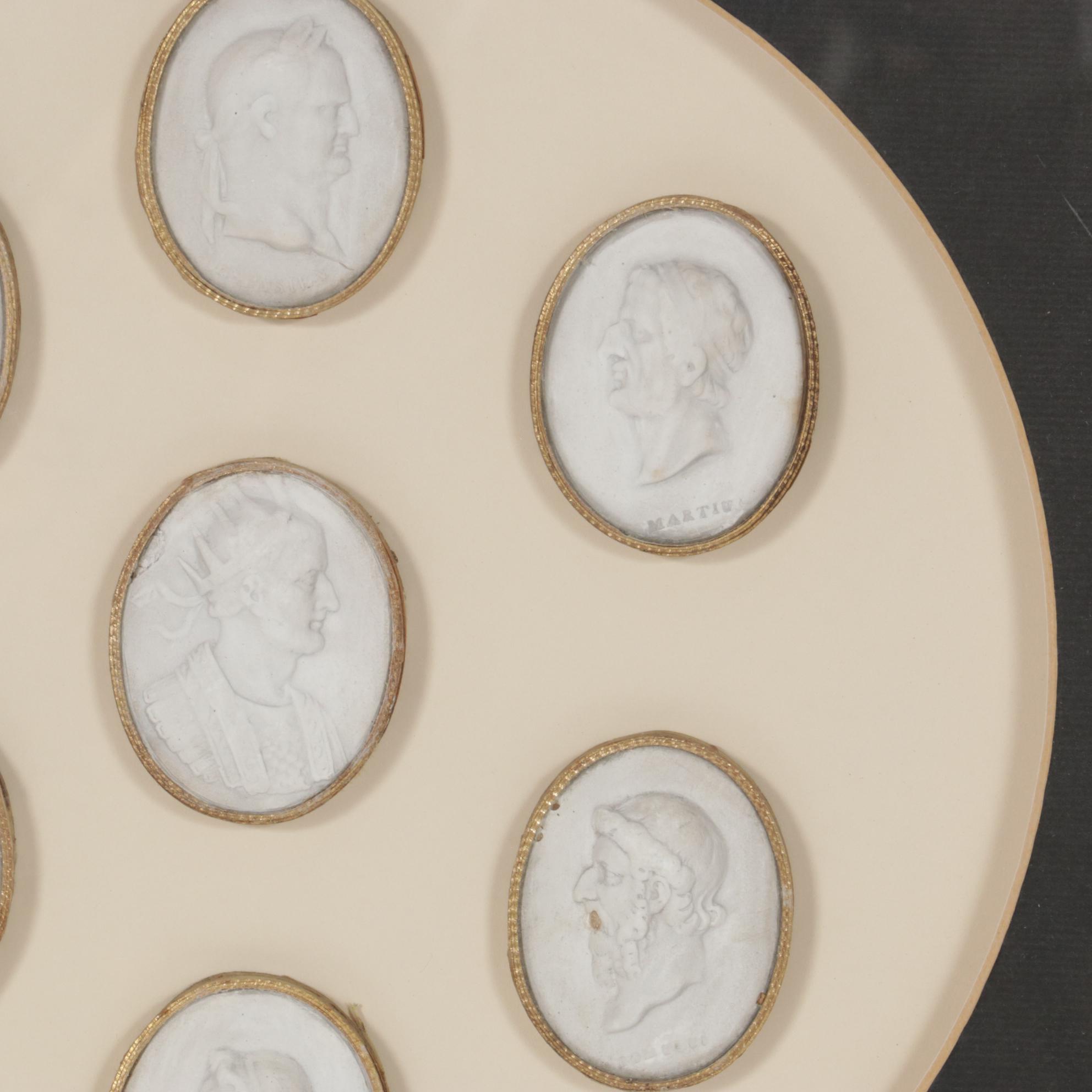 Plaster Intaglio Portrait Medallions, Mid 19th Century