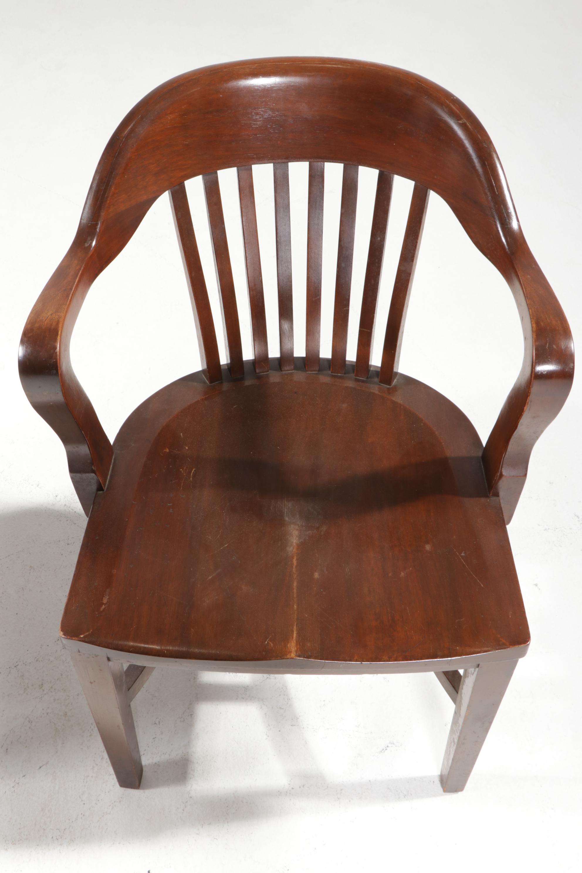 Sikes Co. and B.L. Marble Walnut Office Armchairs, Early 20th C.