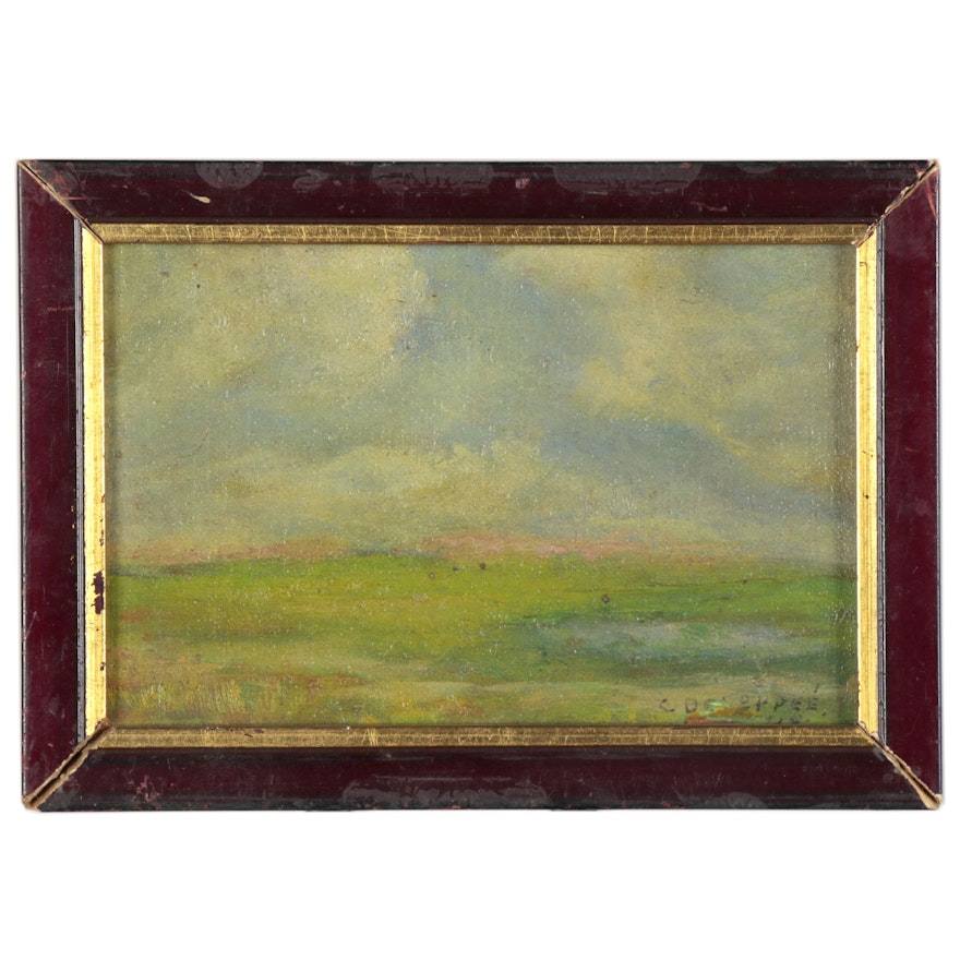 Miniature Landscape Oil Painting, 1948