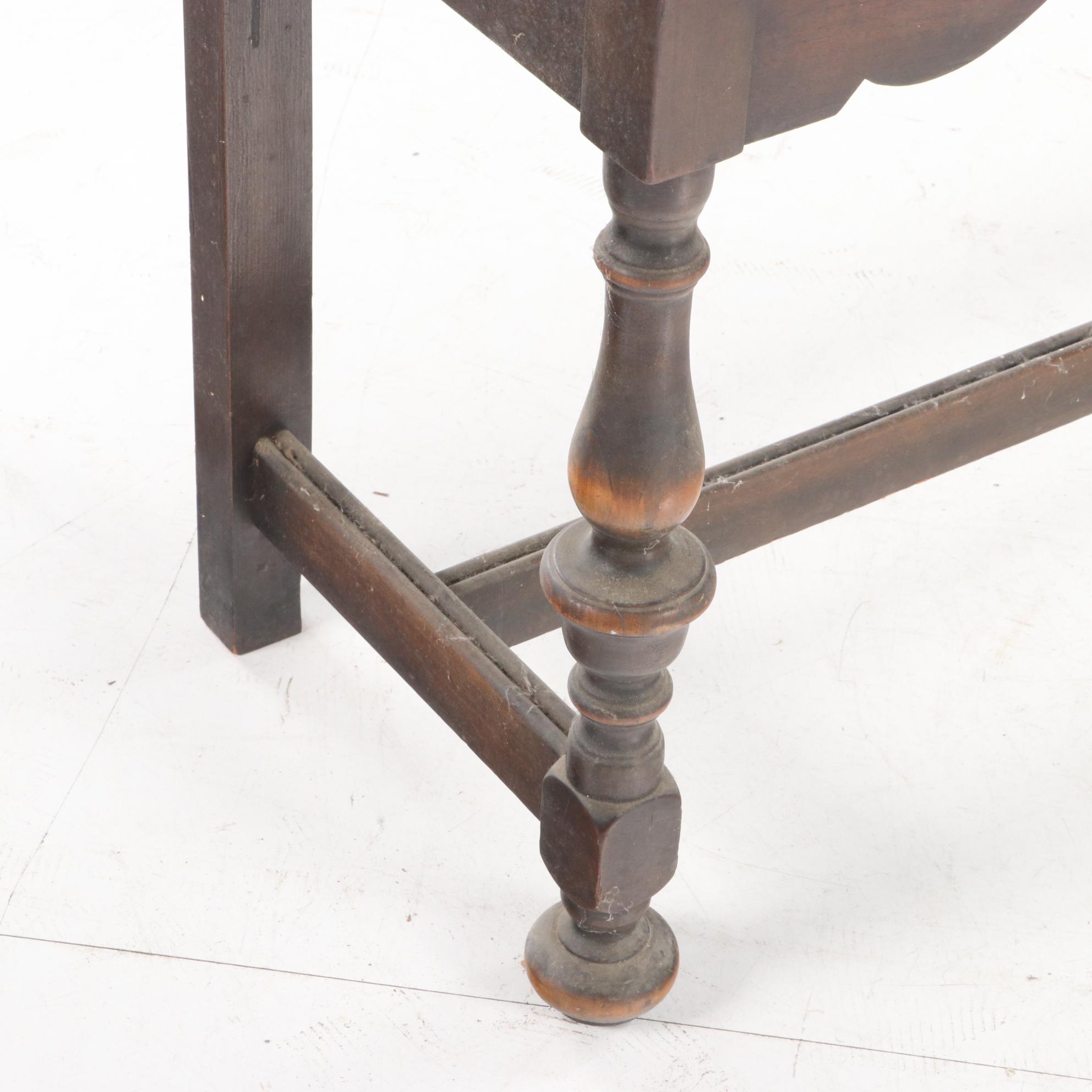 Jacobean Style Walnut China Cabinet-on-Stand, Early 20th Century