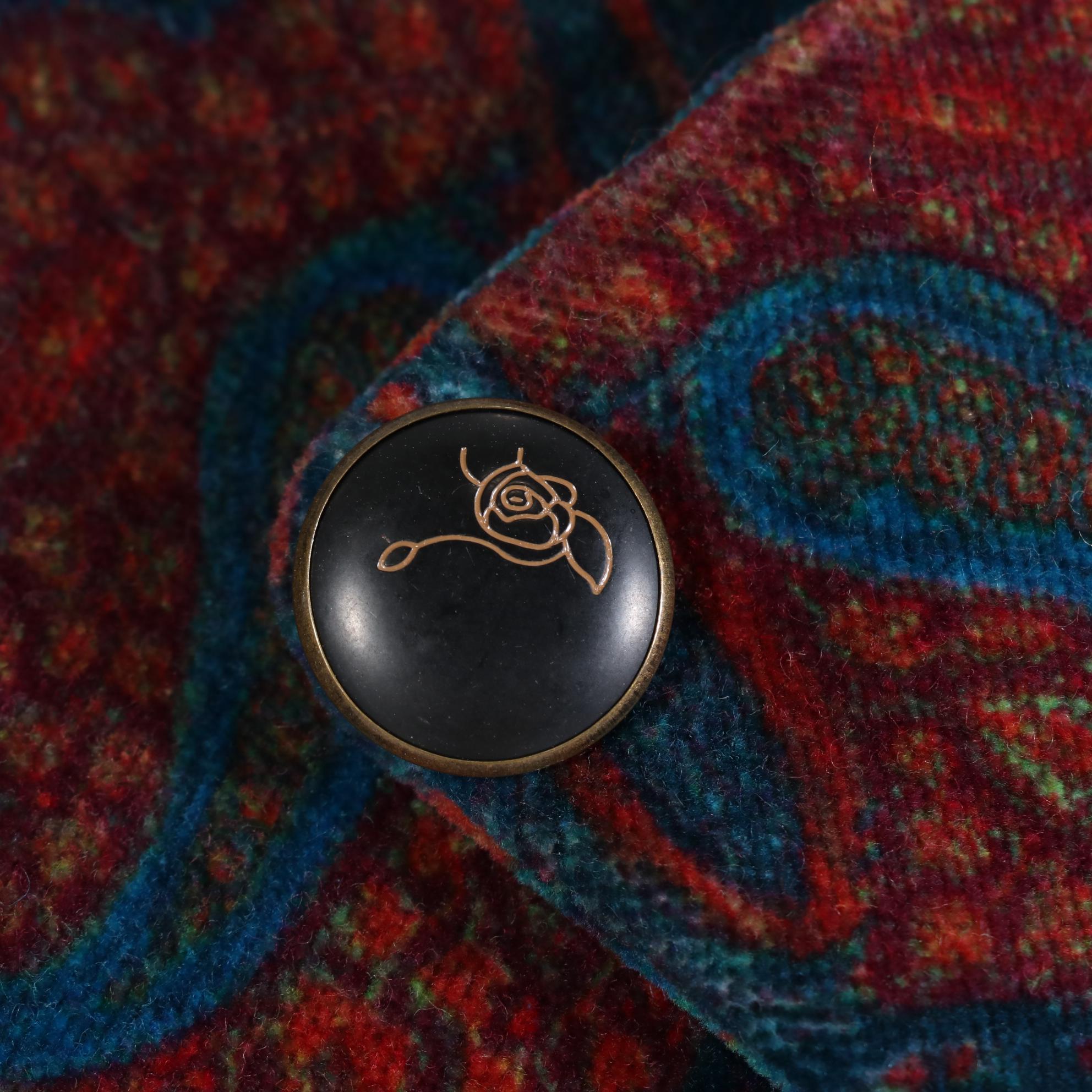 Robert Graham Double Breasted Jacket in Paisley Velvet