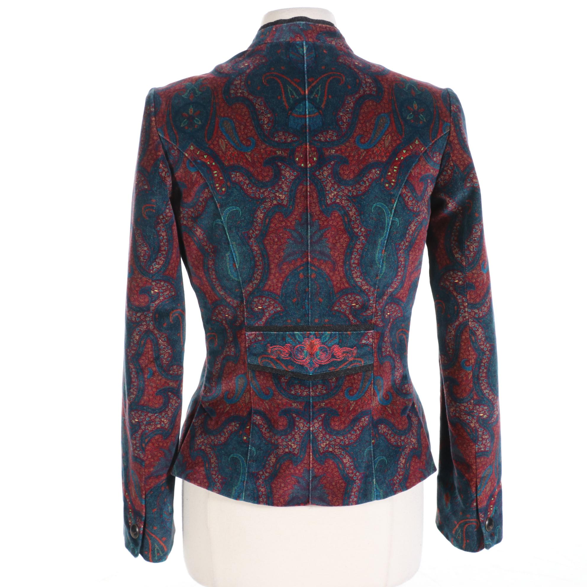 Robert Graham Double Breasted Jacket in Paisley Velvet
