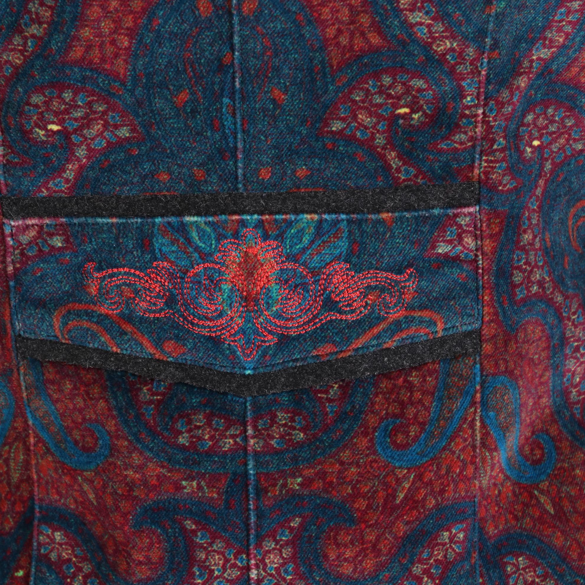Robert Graham Double Breasted Jacket in Paisley Velvet