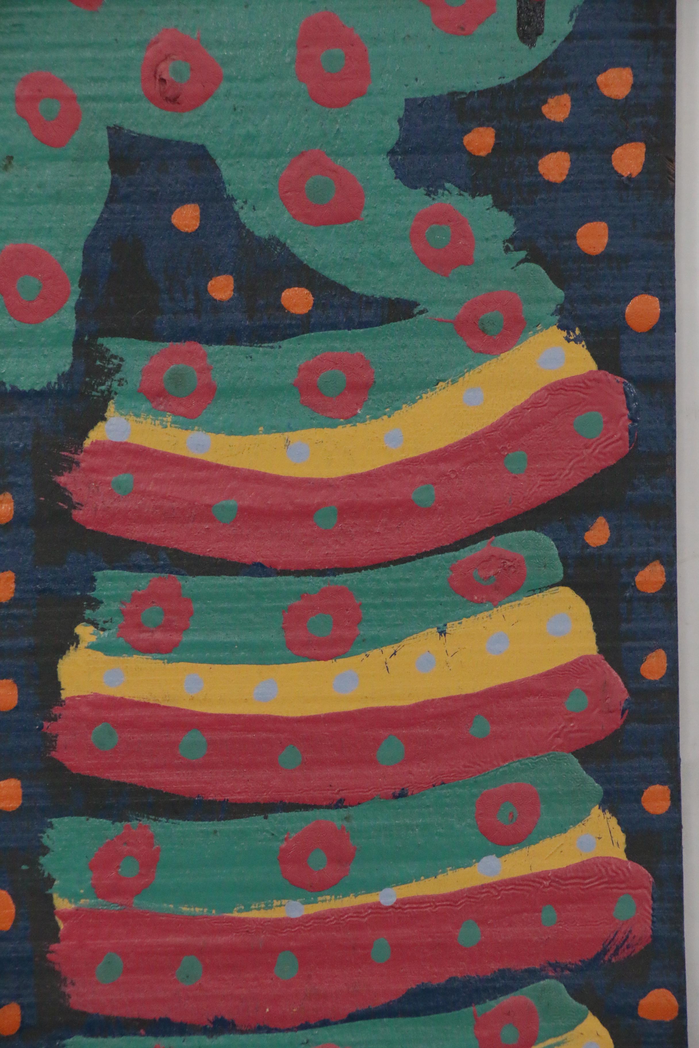 Michael “Catfish Man” Suter Folk Art Acrylic Painting, Late 20th Century