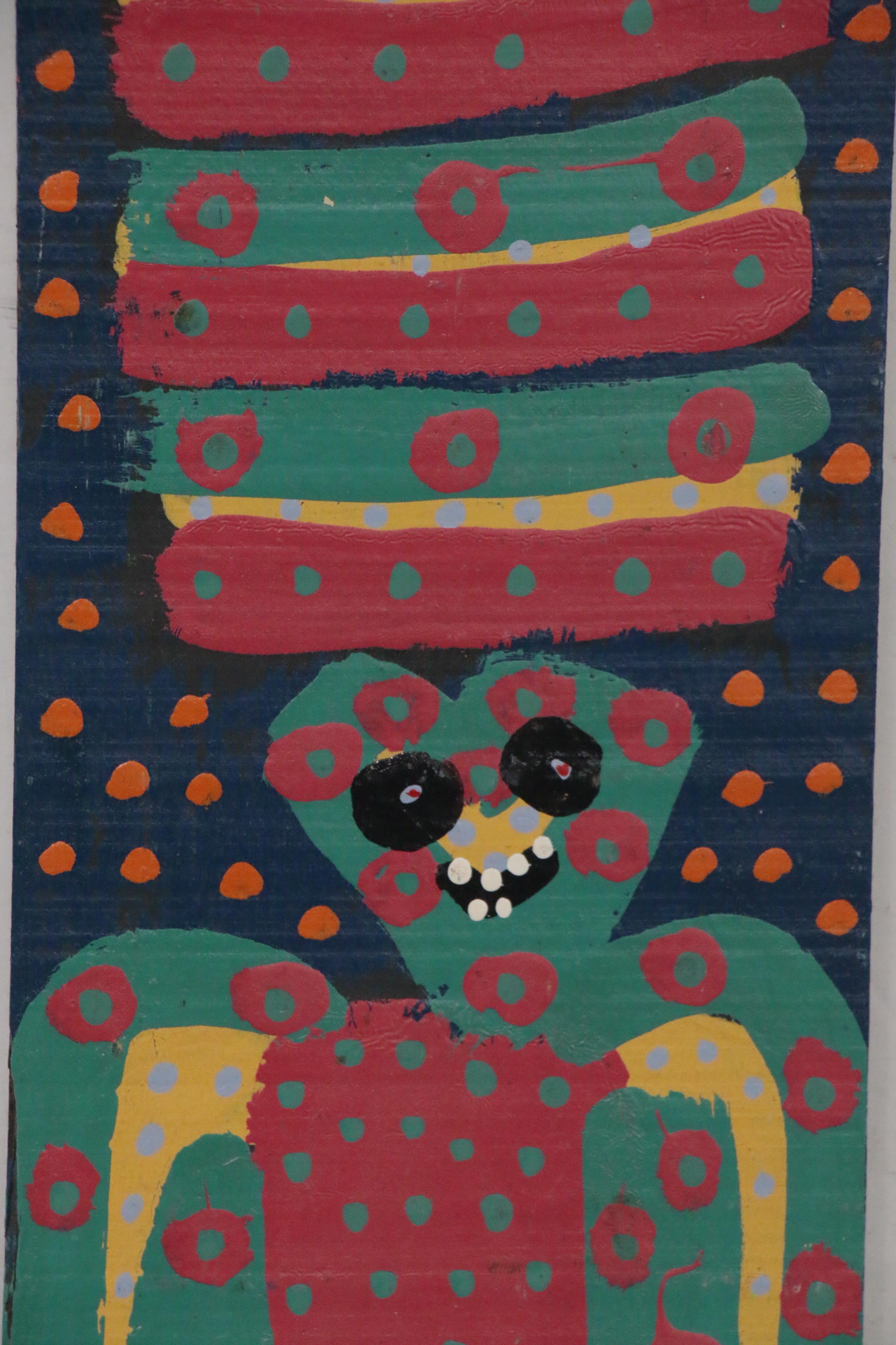 Michael “Catfish Man” Suter Folk Art Acrylic Painting, Late 20th Century