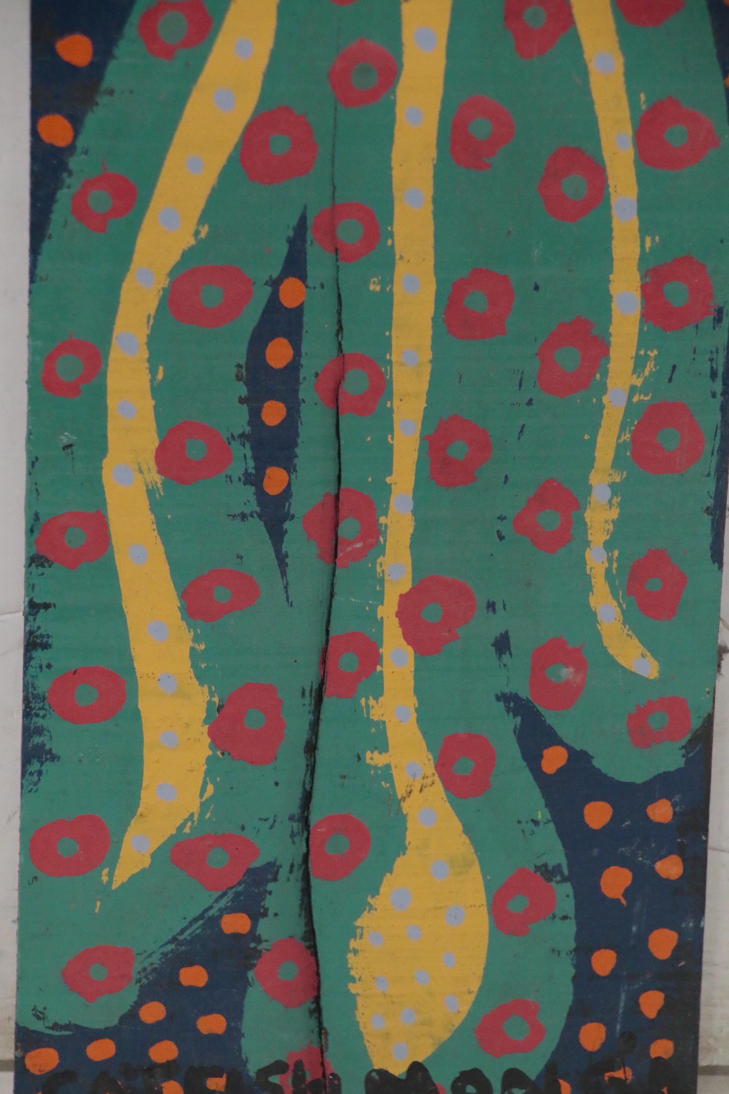 Michael “Catfish Man” Suter Folk Art Acrylic Painting, Late 20th Century