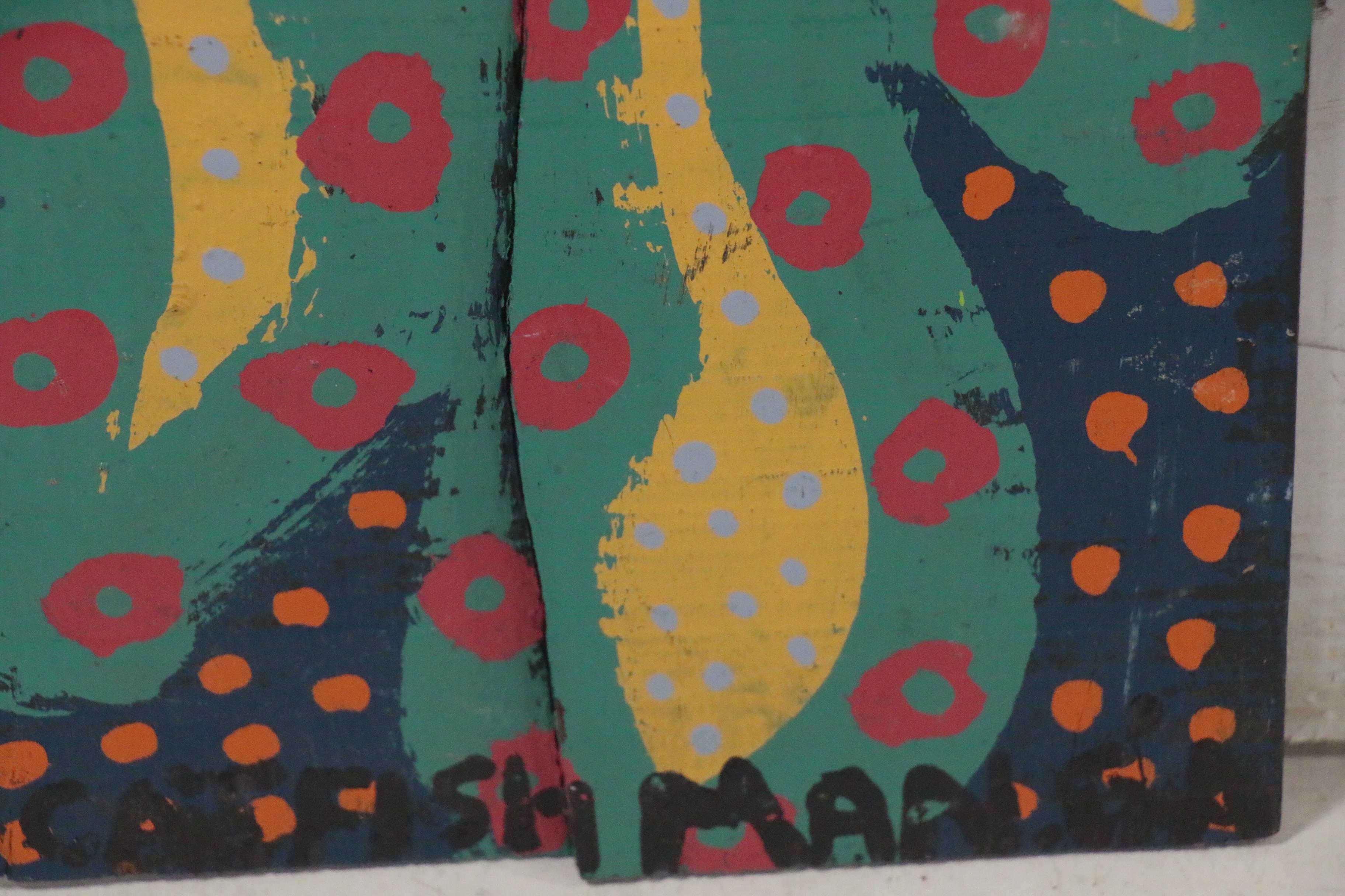 Michael “Catfish Man” Suter Folk Art Acrylic Painting, Late 20th Century