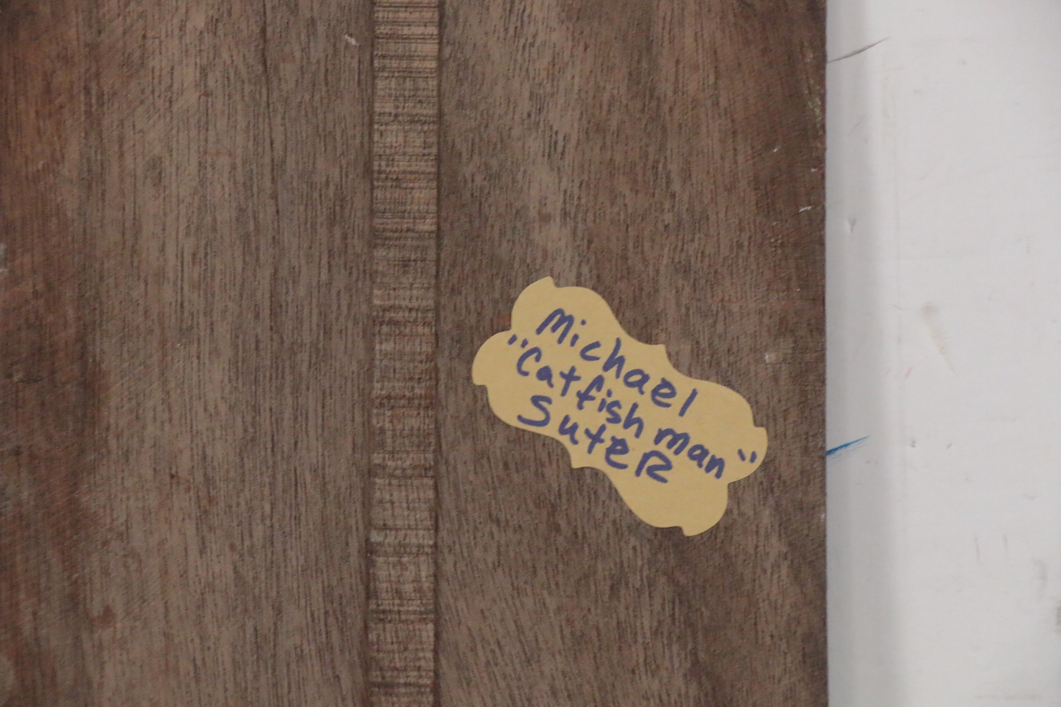 Michael “Catfish Man” Suter Folk Art Acrylic Painting, Late 20th Century