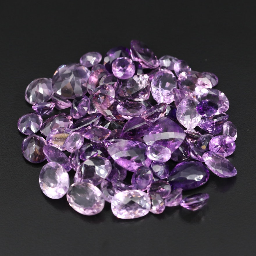 Loose 306.95 CTW Faceted Amethysts