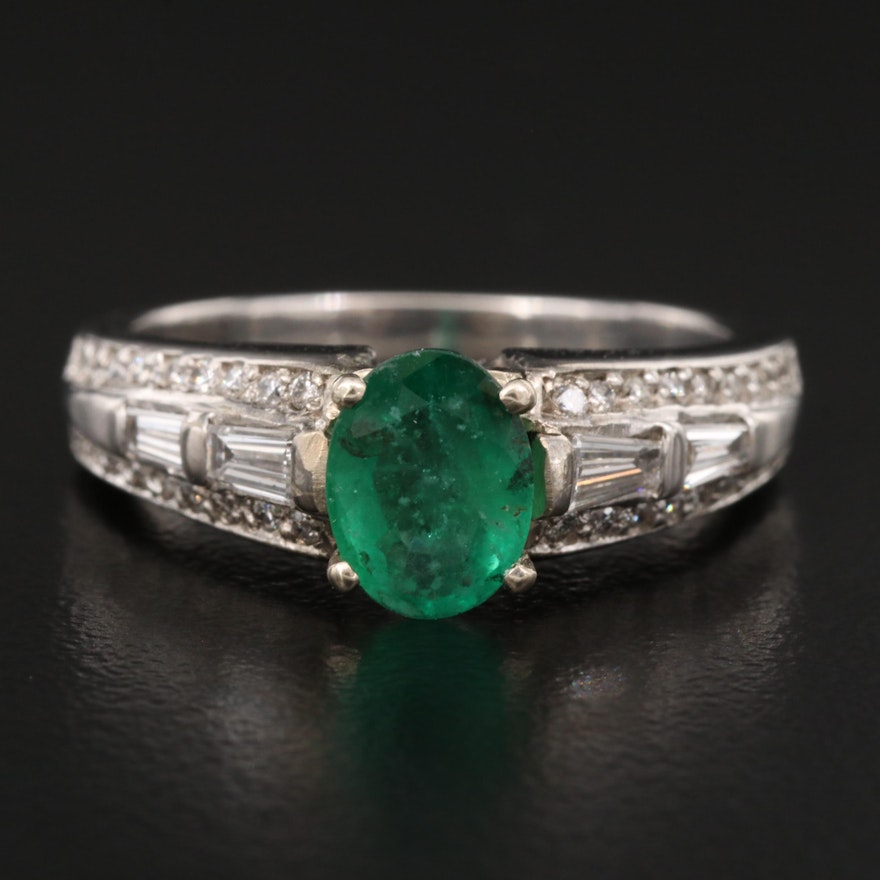 14K Emerald and Diamond Ring