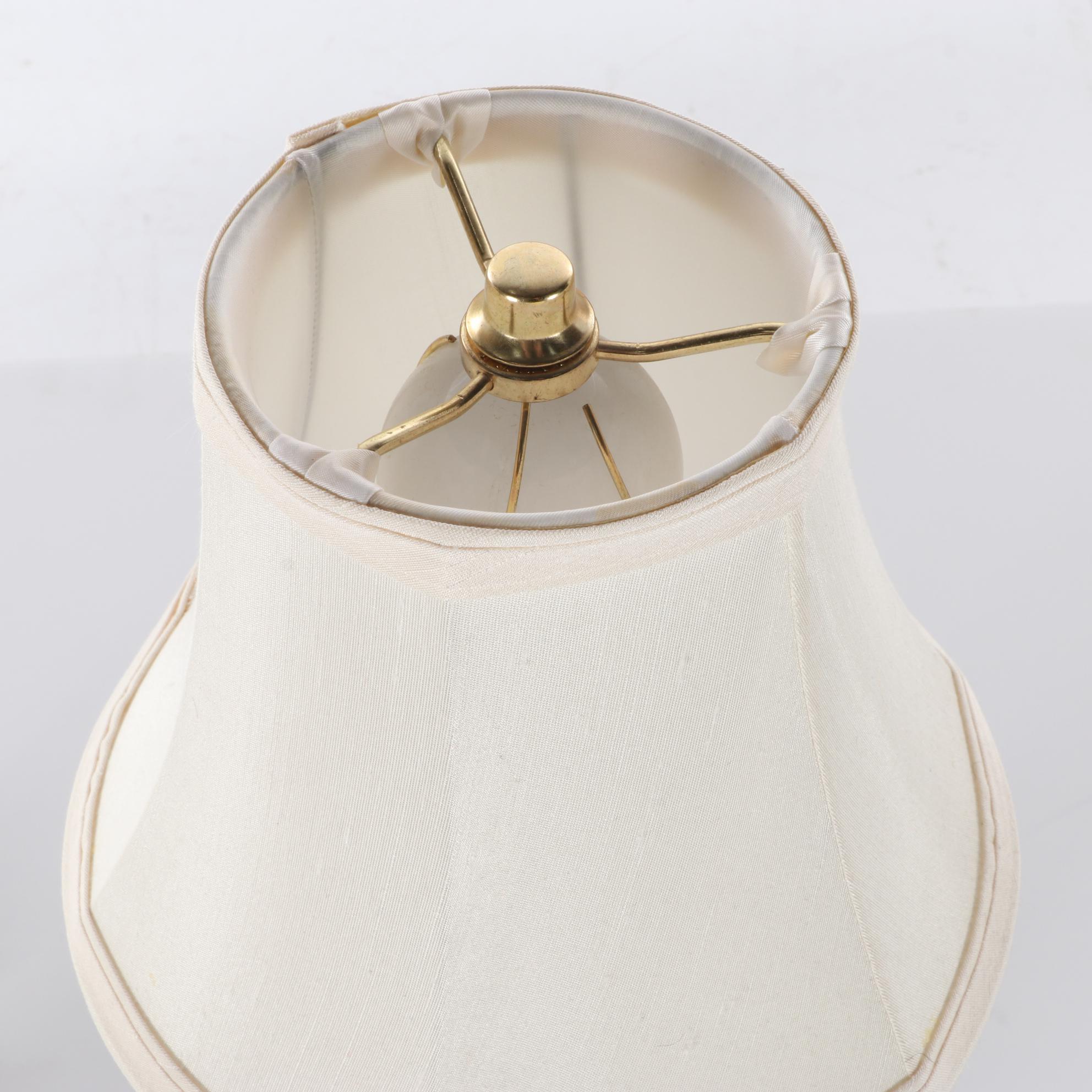 Pair of Jillian Marie Cut Glass Corinthian Column Style Table Lamps