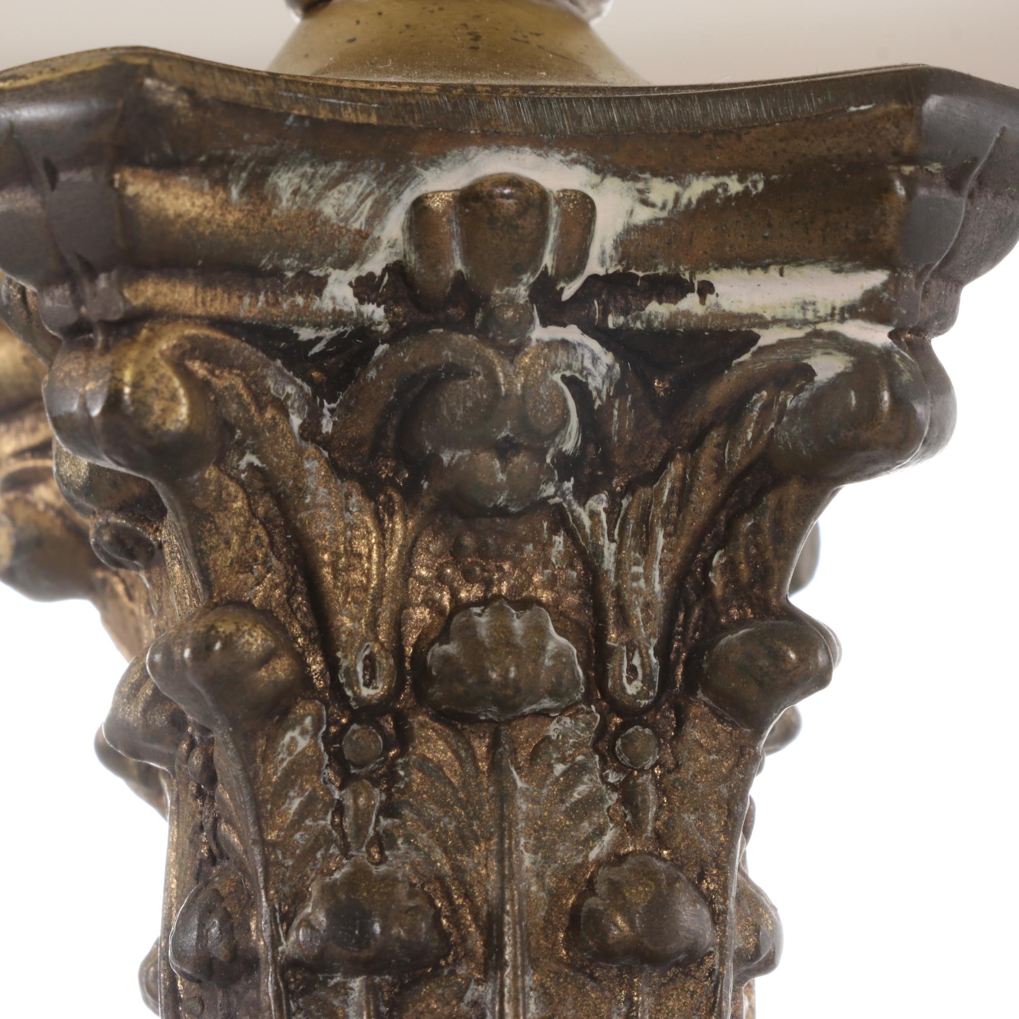 Pair of Jillian Marie Cut Glass Corinthian Column Style Table Lamps