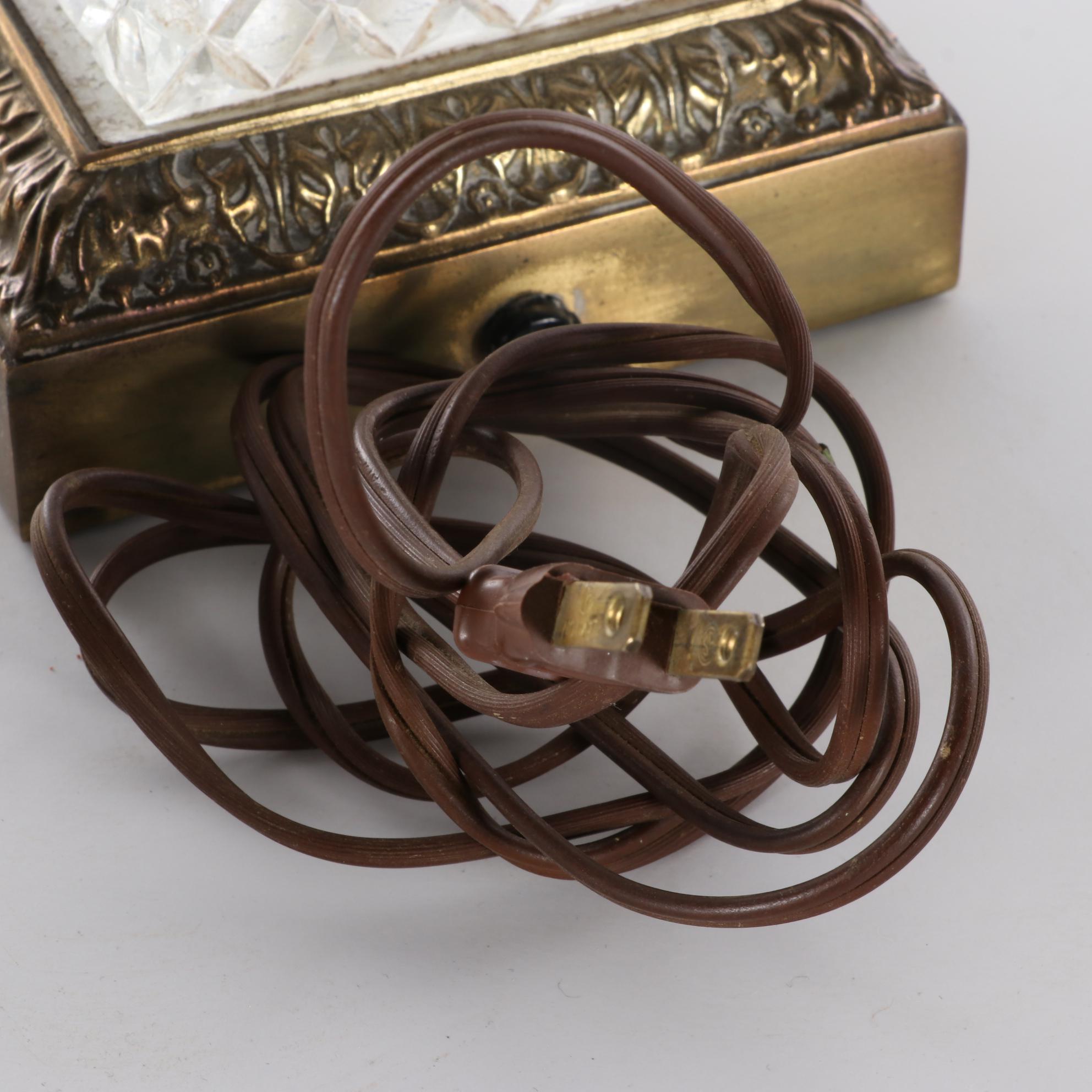 Pair of Jillian Marie Cut Glass Corinthian Column Style Table Lamps