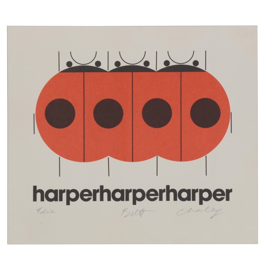 Harper Studio Lithograph "Harper Harper Harper," 1976