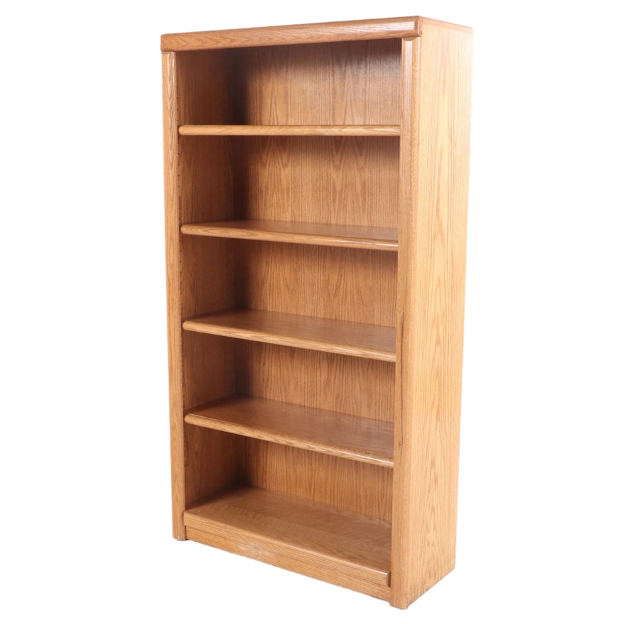 Oak-Veneered Open Bookcase