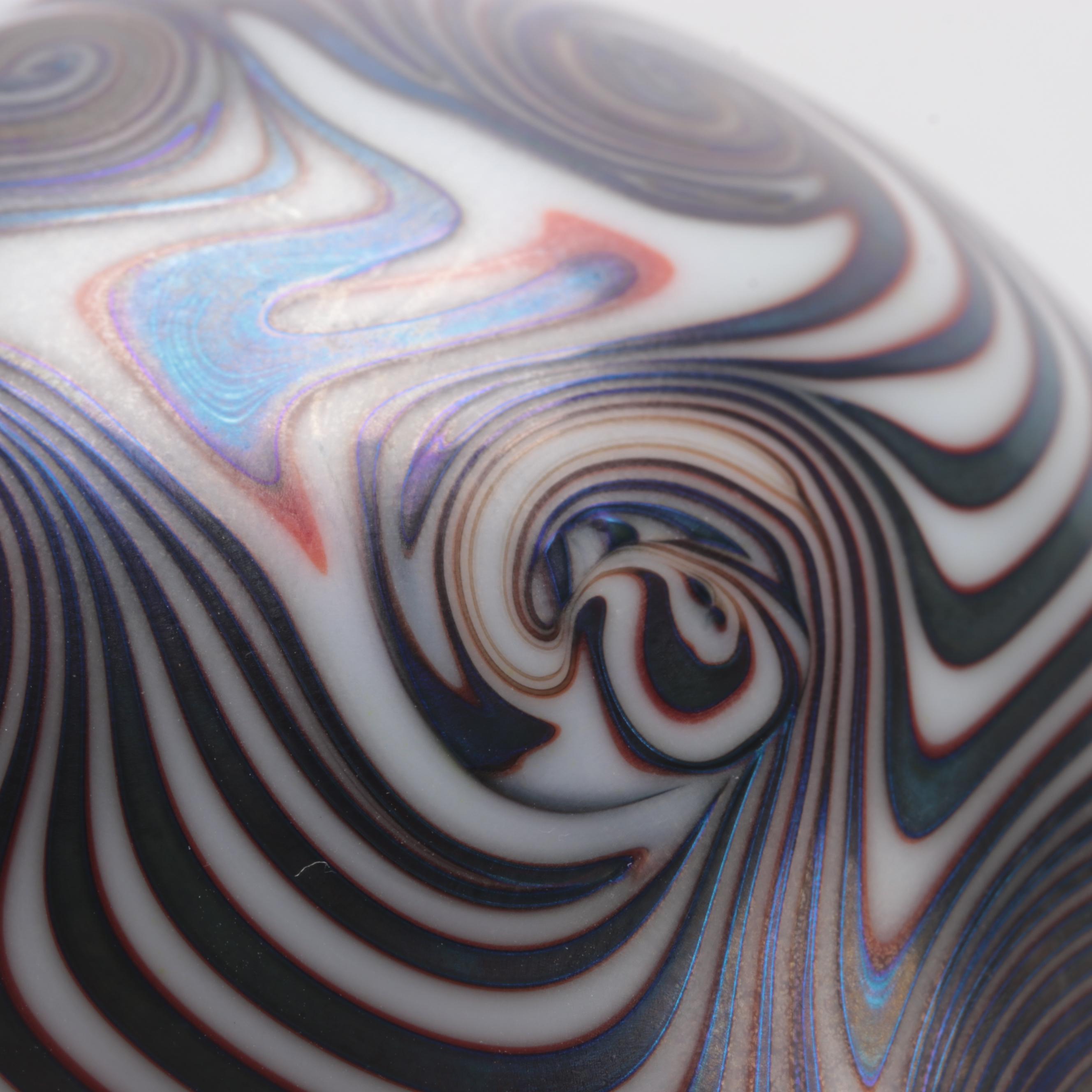 Tim Jerman Iridescent Vase and Steve Smyers "Northern Star" Paperweight, 1970s
