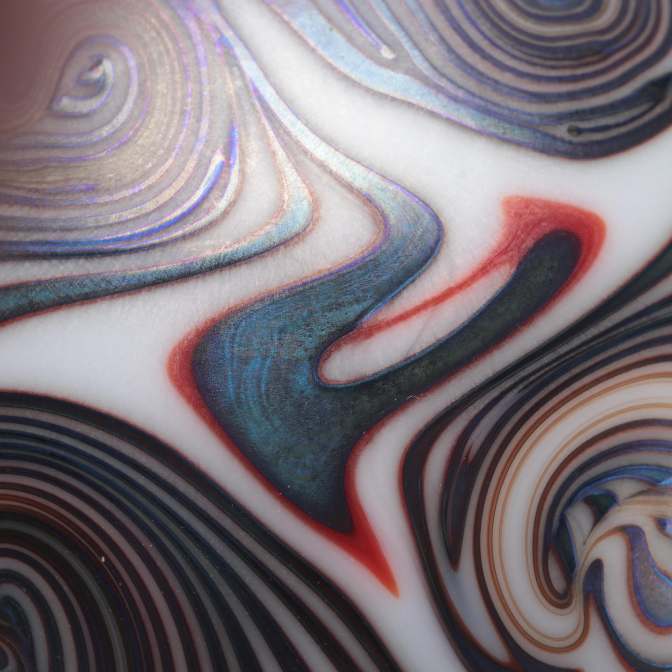 Tim Jerman Iridescent Vase and Steve Smyers "Northern Star" Paperweight, 1970s