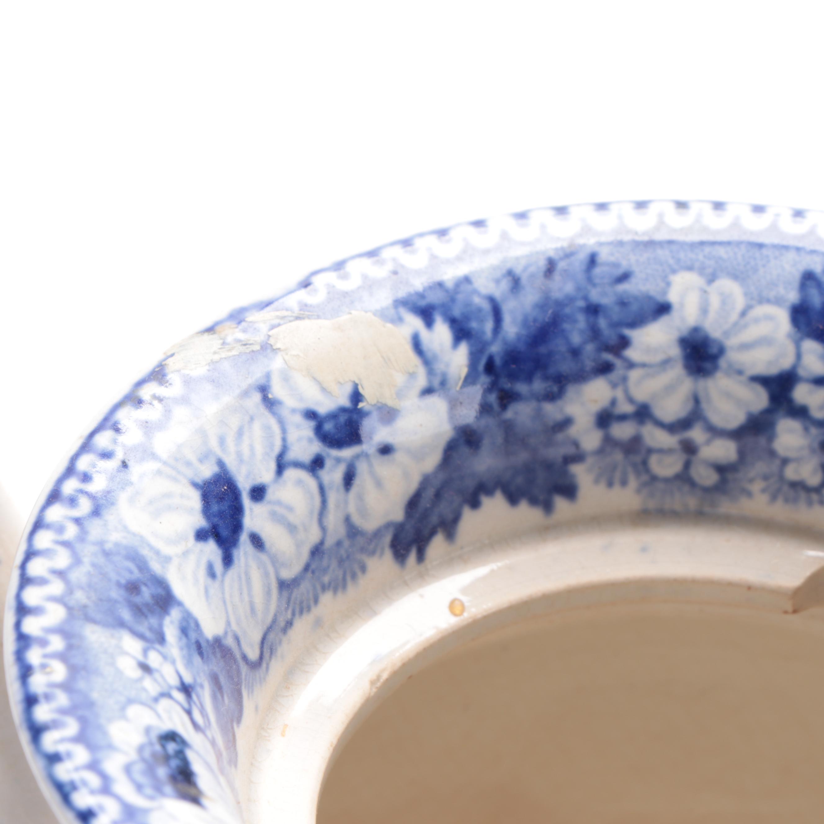 Wedgwood "Fallow Deer"  and Other  Blue and White Transferware Chocolate Pot