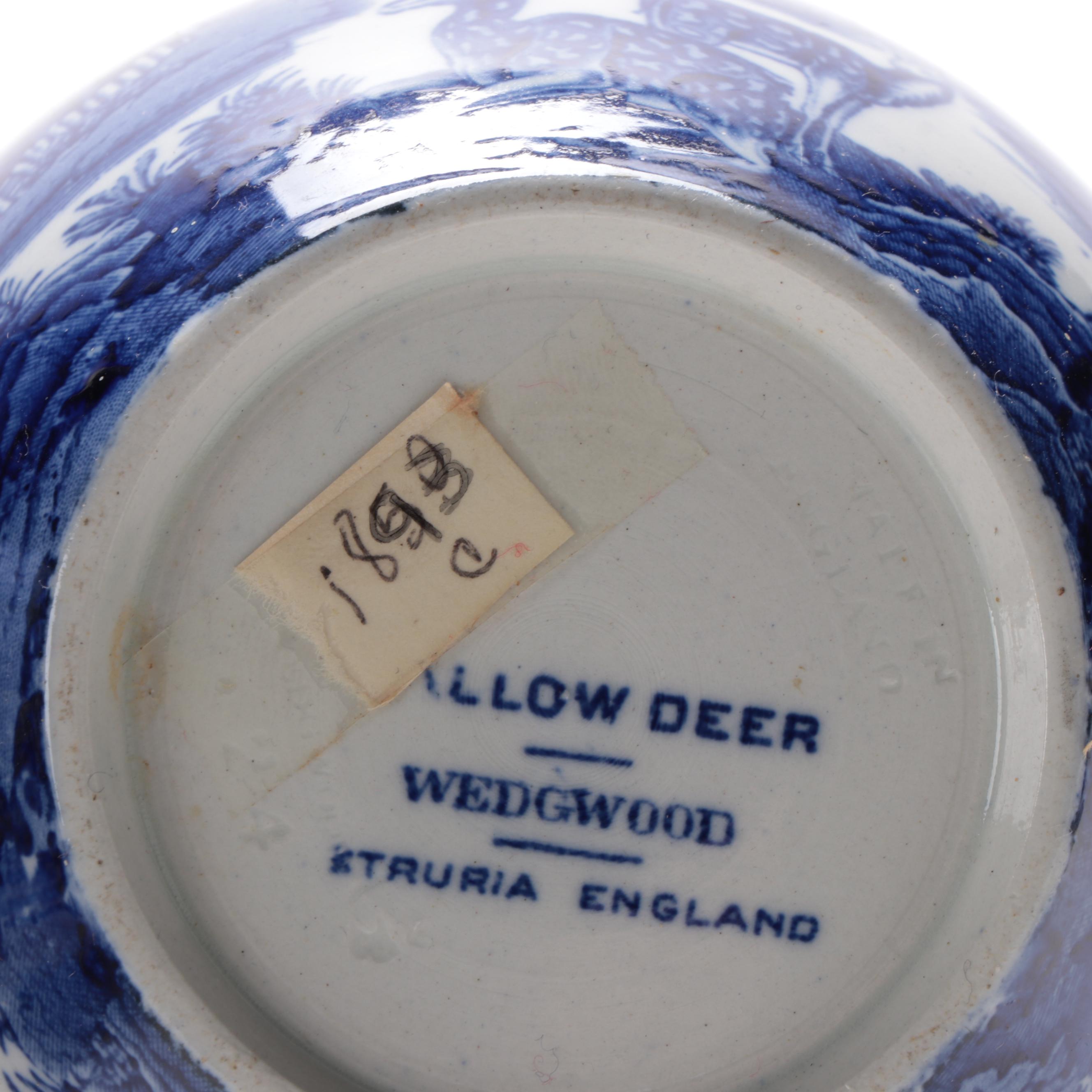 Wedgwood "Fallow Deer"  and Other  Blue and White Transferware Chocolate Pot