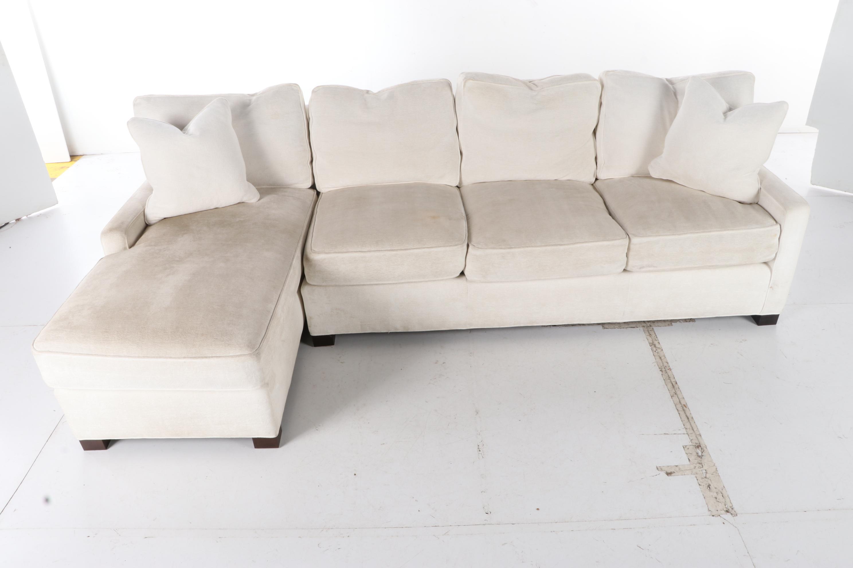 Lee Industries Two-Piece Upholstered Sectional Sofa with Chaise, 21st Century