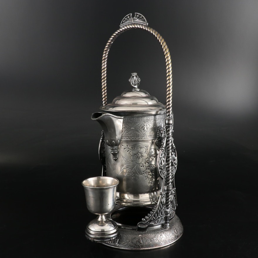 Simpson, Hall, Miller & Co. Aesthetic Silver Plate Tilting Teapot