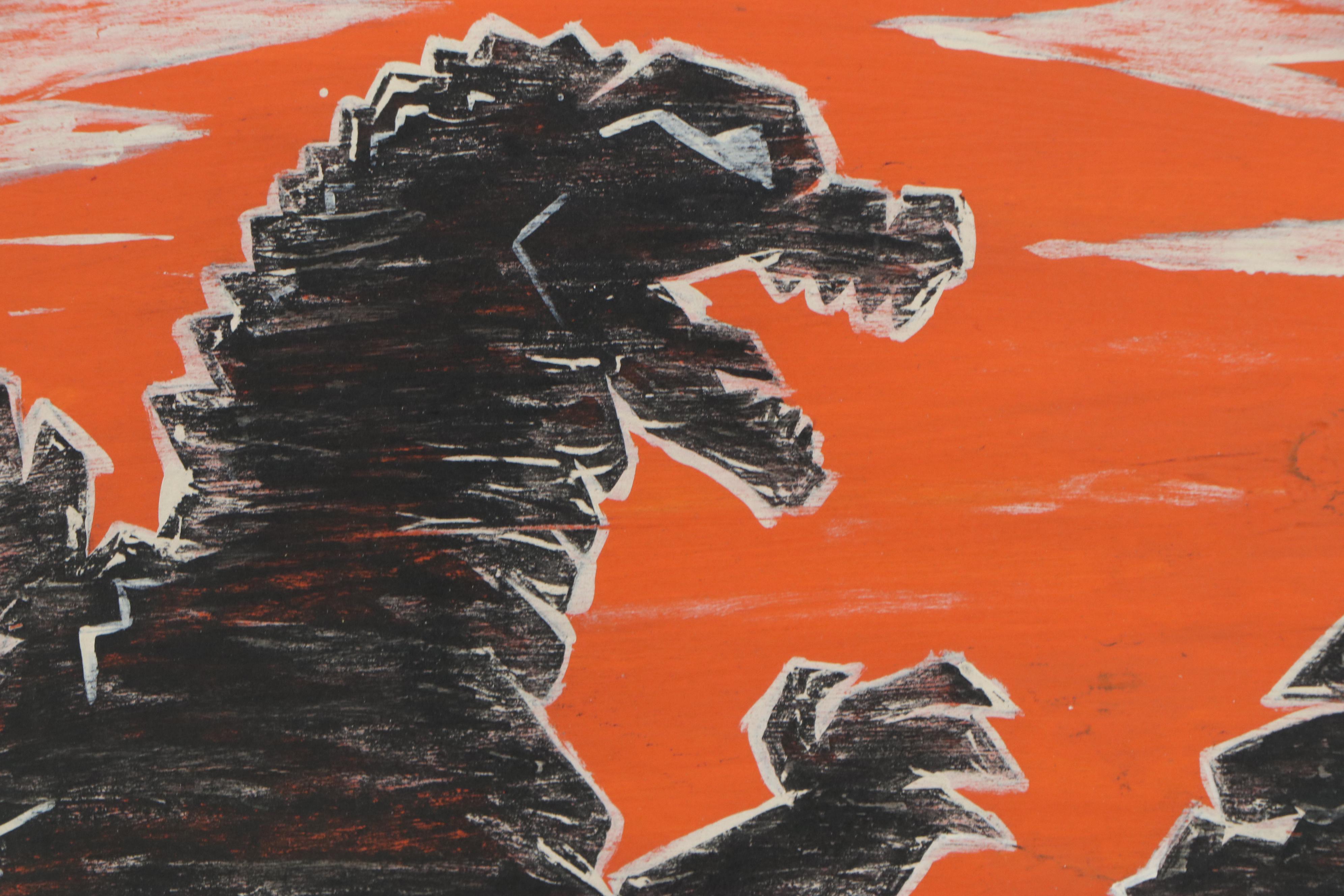 Justin Dial Acrylic Painting "Fight to the End," 2018