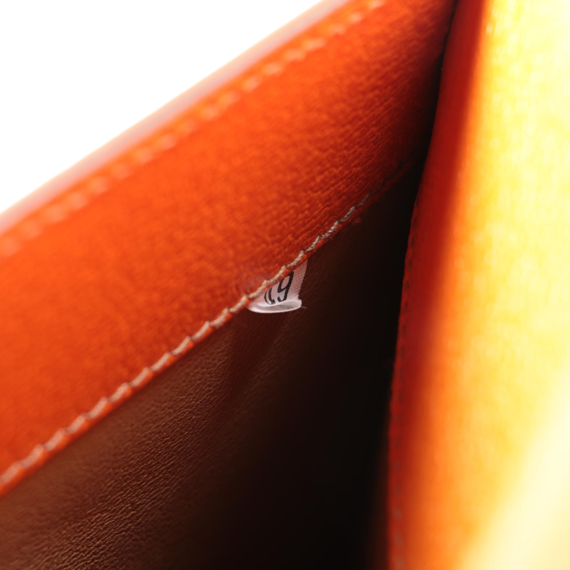 Prada Orange Cinghale Leather Cartella Attaché Briefcase