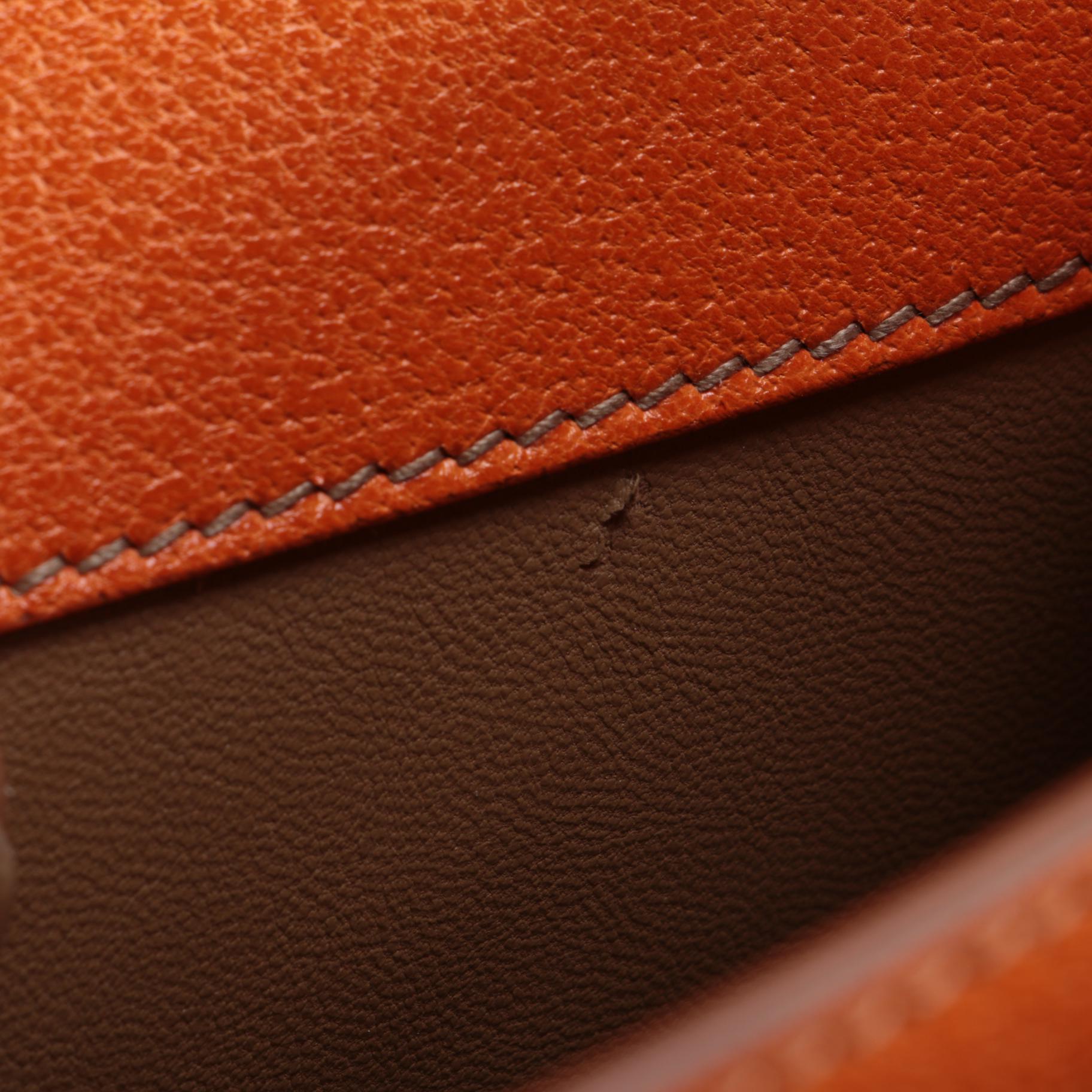 Prada Orange Cinghale Leather Cartella Attaché Briefcase