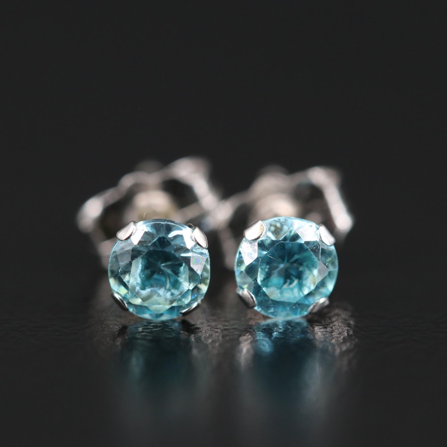 14K Cubic Zirconia Stud Earrings